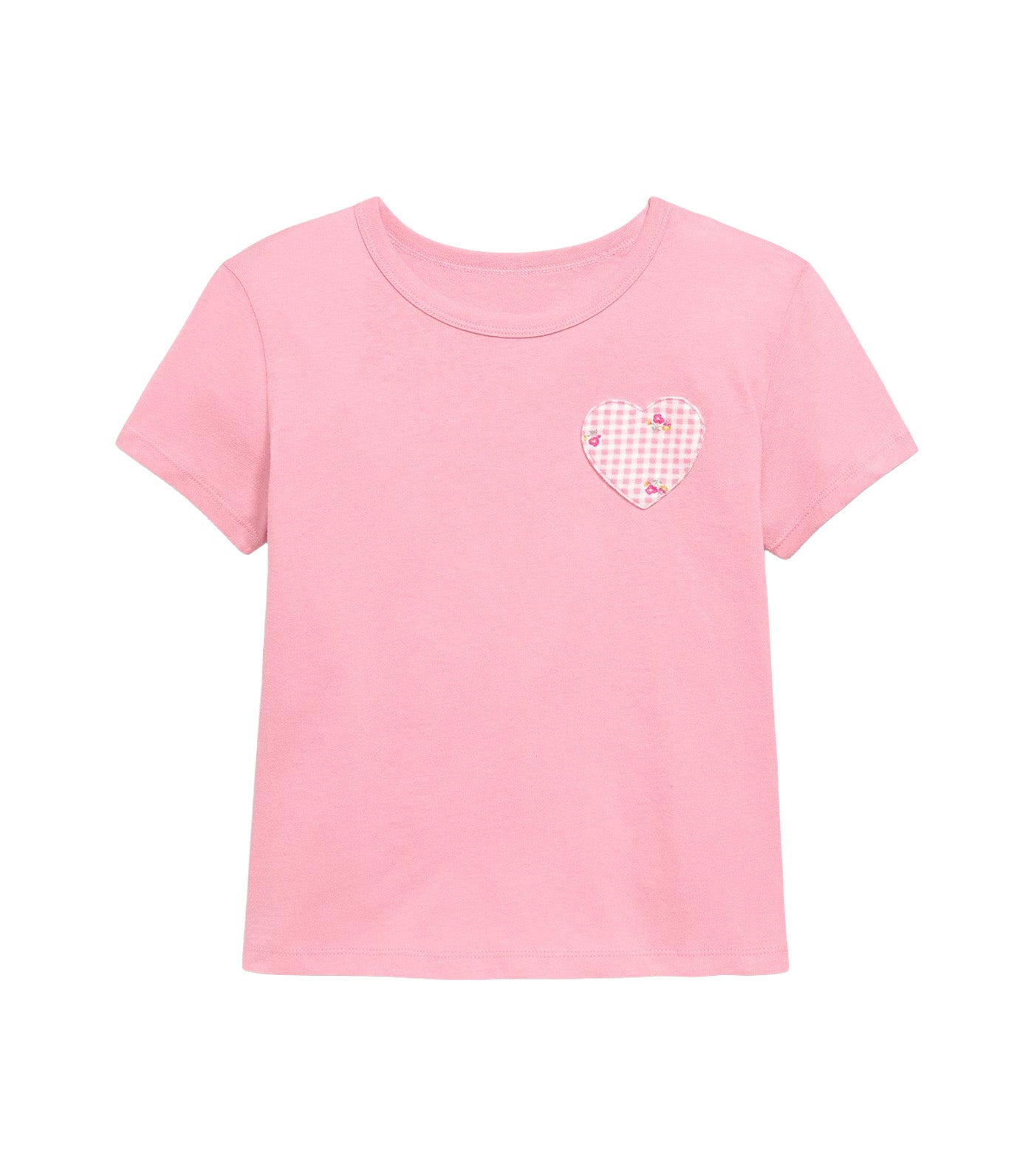 Old Navy Kids Softest Short-Sleeve Heart-Pocket T-Shirt for Girls Pressed Flower
