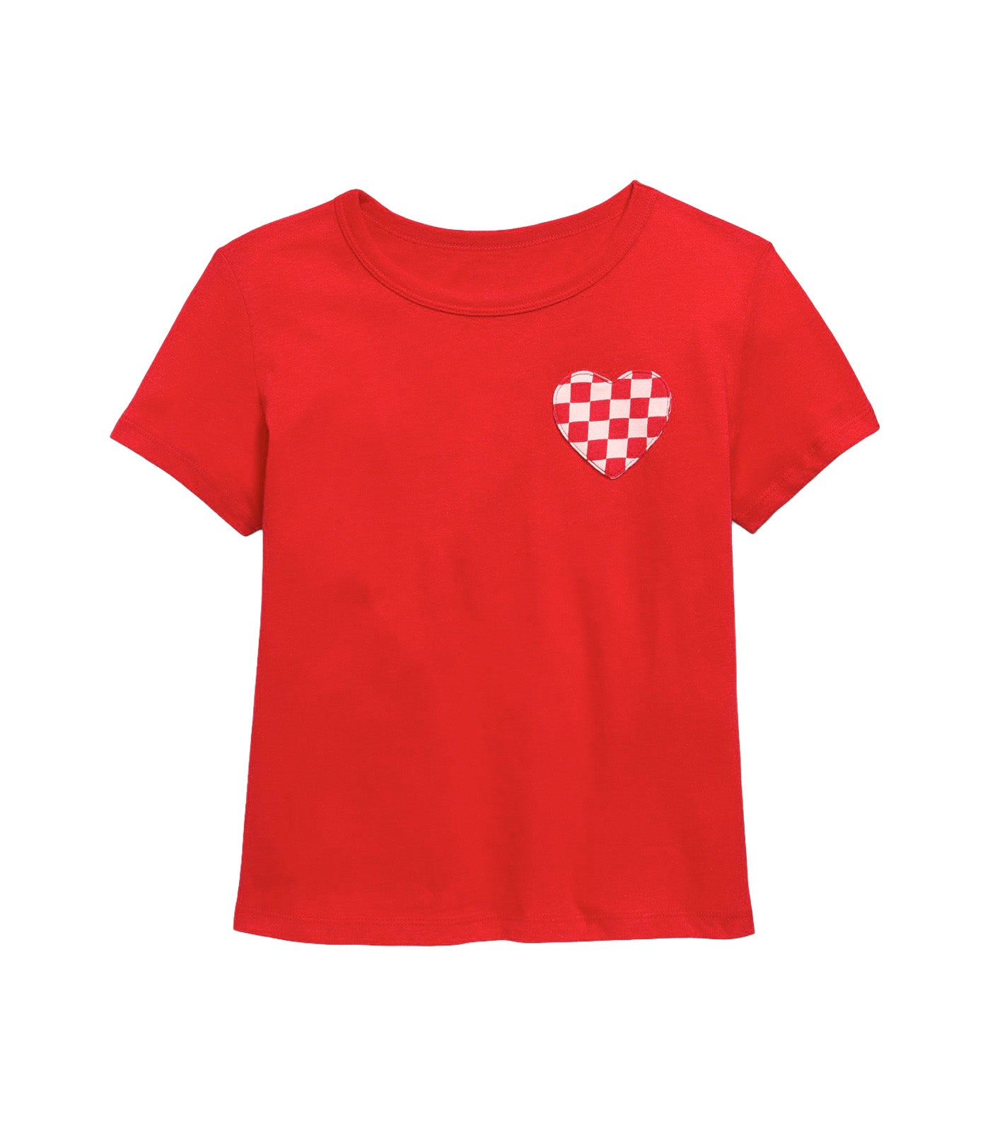 Old Navy Kids Softest Short-Sleeve Heart-Pocket T-Shirt for Girls Red Buttons