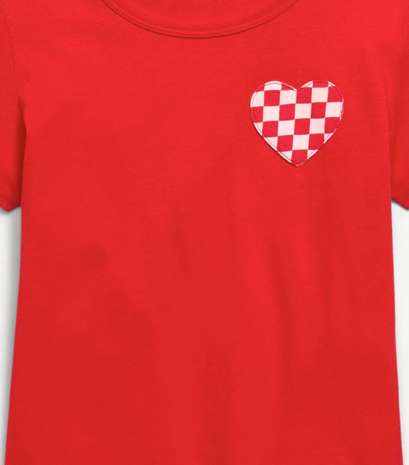 Old Navy Kids Softest Short-Sleeve Heart-Pocket T-Shirt for Girls Red Buttons