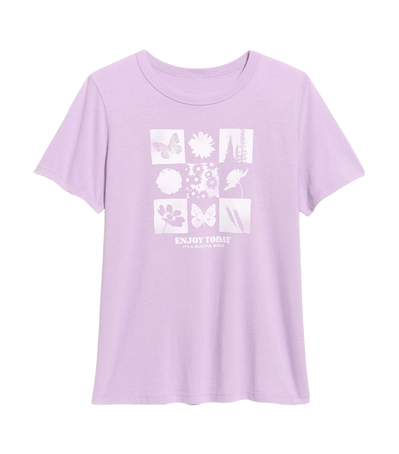 Old Navy Crew-Neck Logo-Graphic T-Shirt for Women Fresh Lilac
