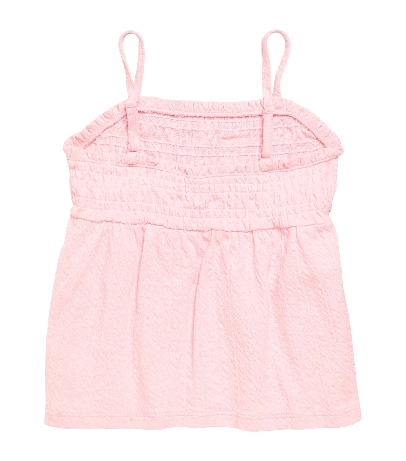 Old Navy Kids Sleeveless Textured Smocked Top for Girls Pink Sky