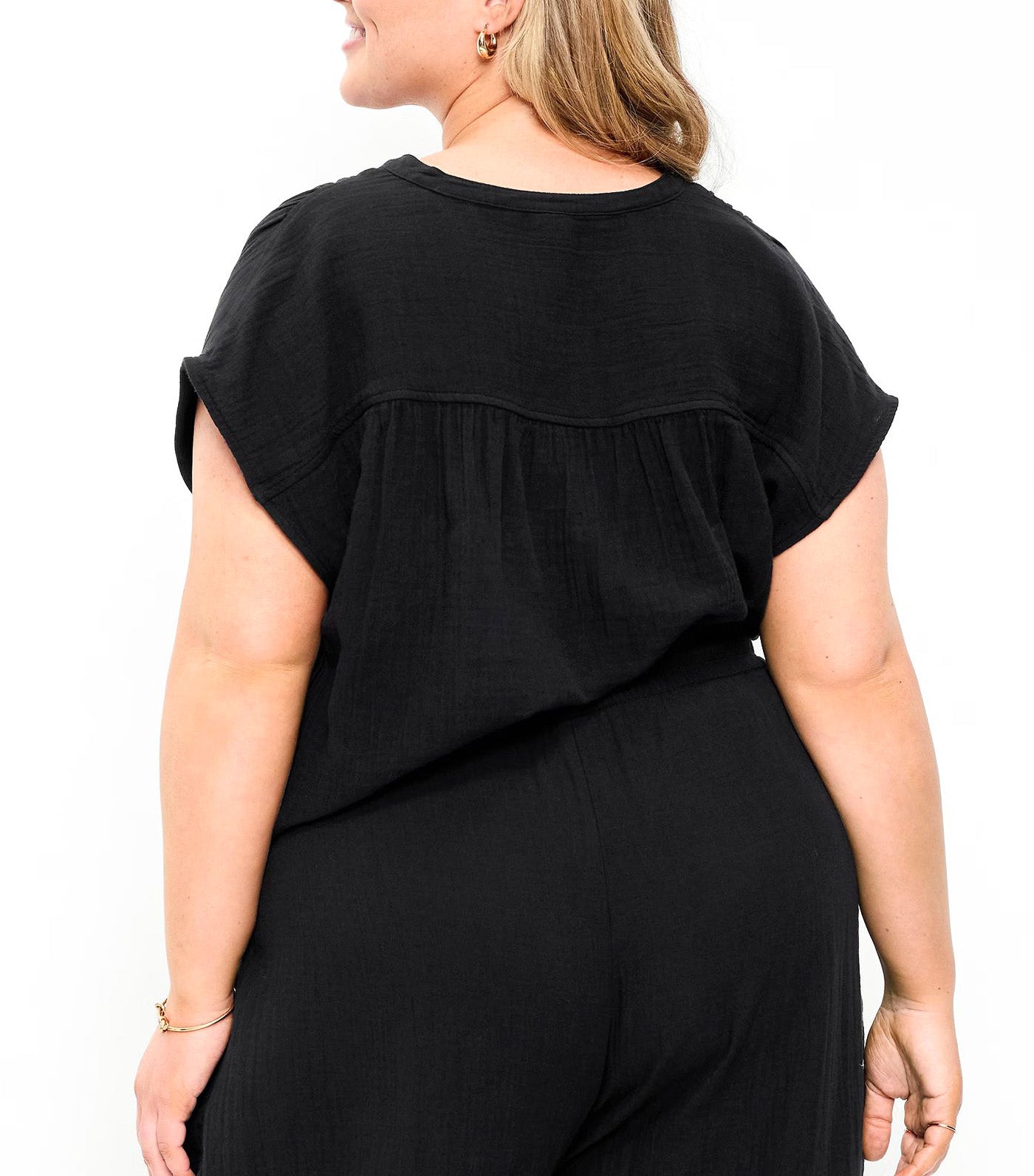 Short-Sleeve Popover Top
