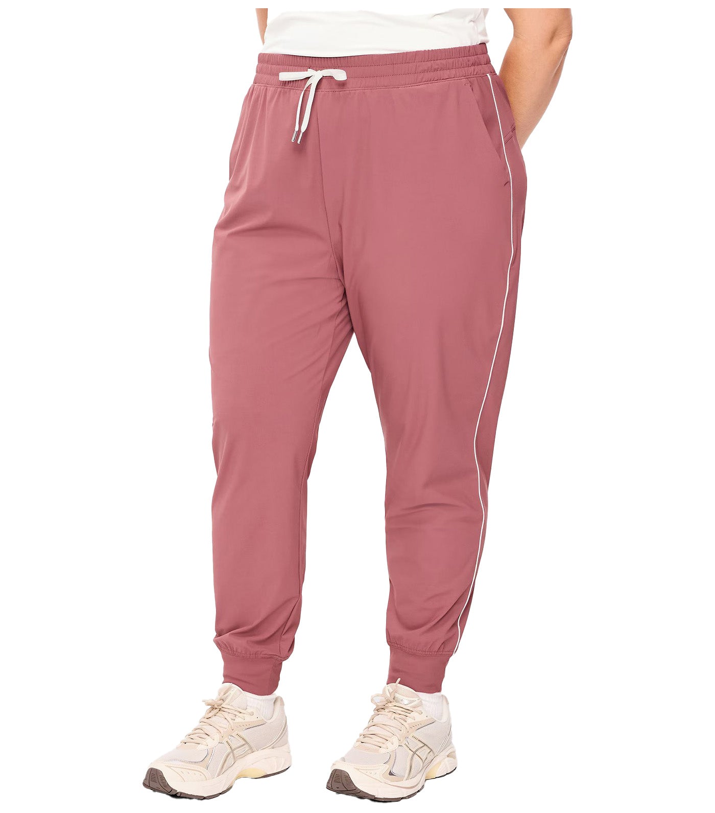 High-Waisted Side-Striped SleekTech Jogger