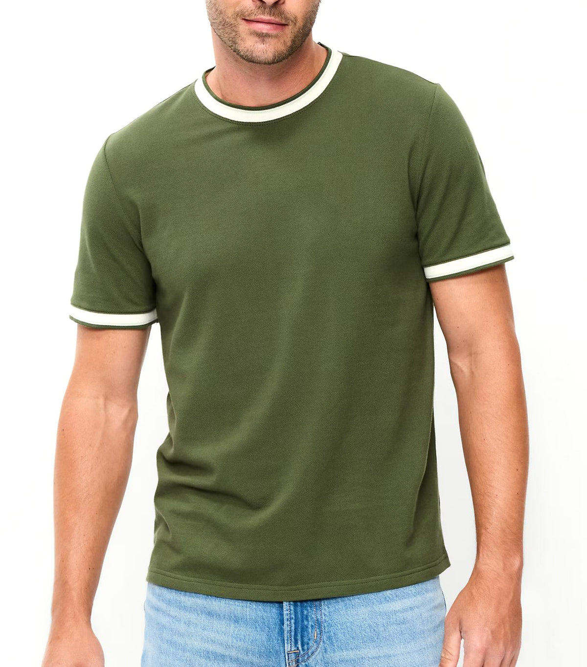 Crew-Neck Pique T-Shirt Another Green World