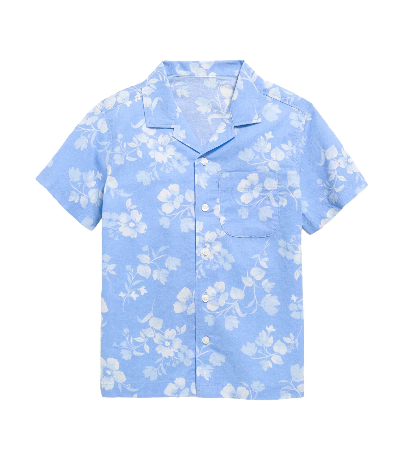 Old Navy Kids Printed Linen-Blend Pocket Shirt for Toddler Boys Blue Floral
