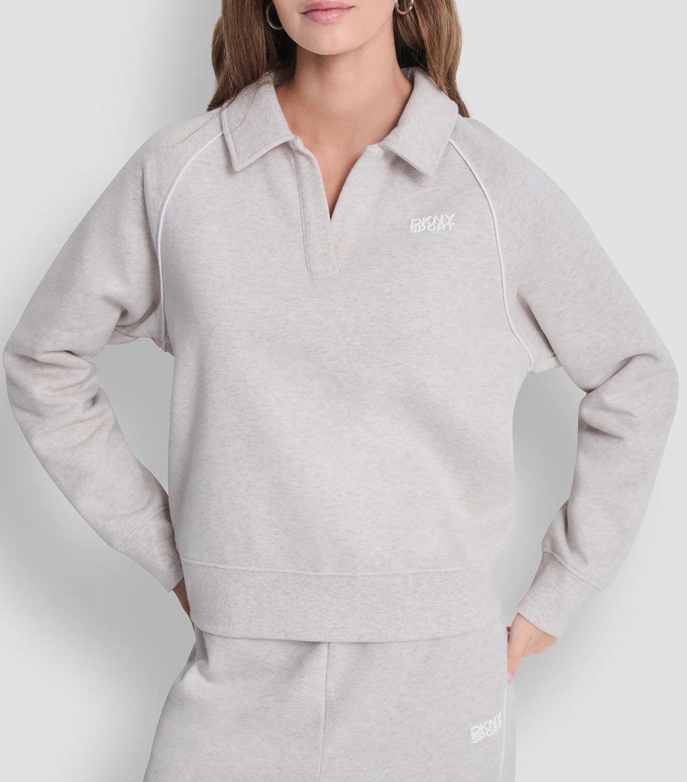 HD Logo Piped Track Raglan Polo Sweatshirt