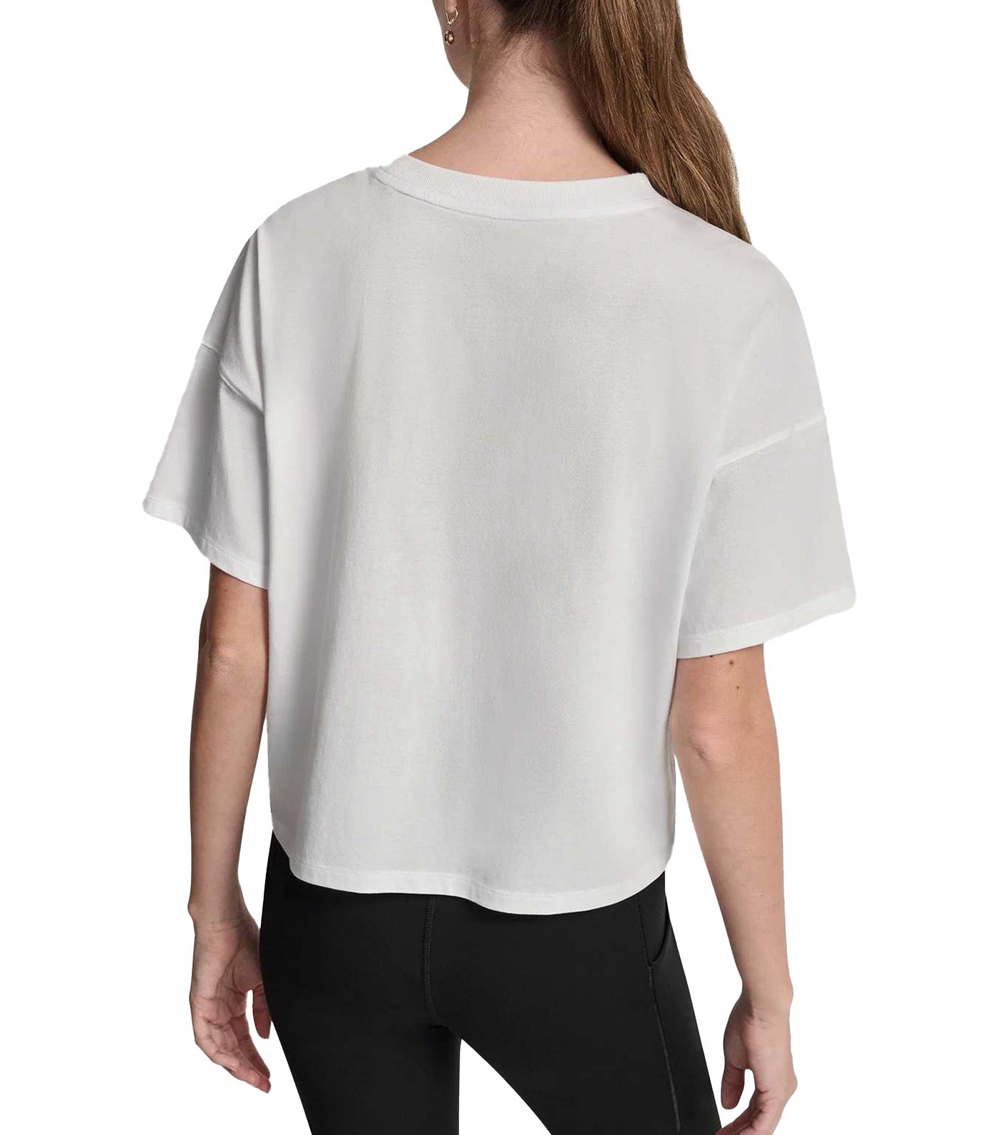 Metallic Bubble Logo Drop Shoulder Tee White