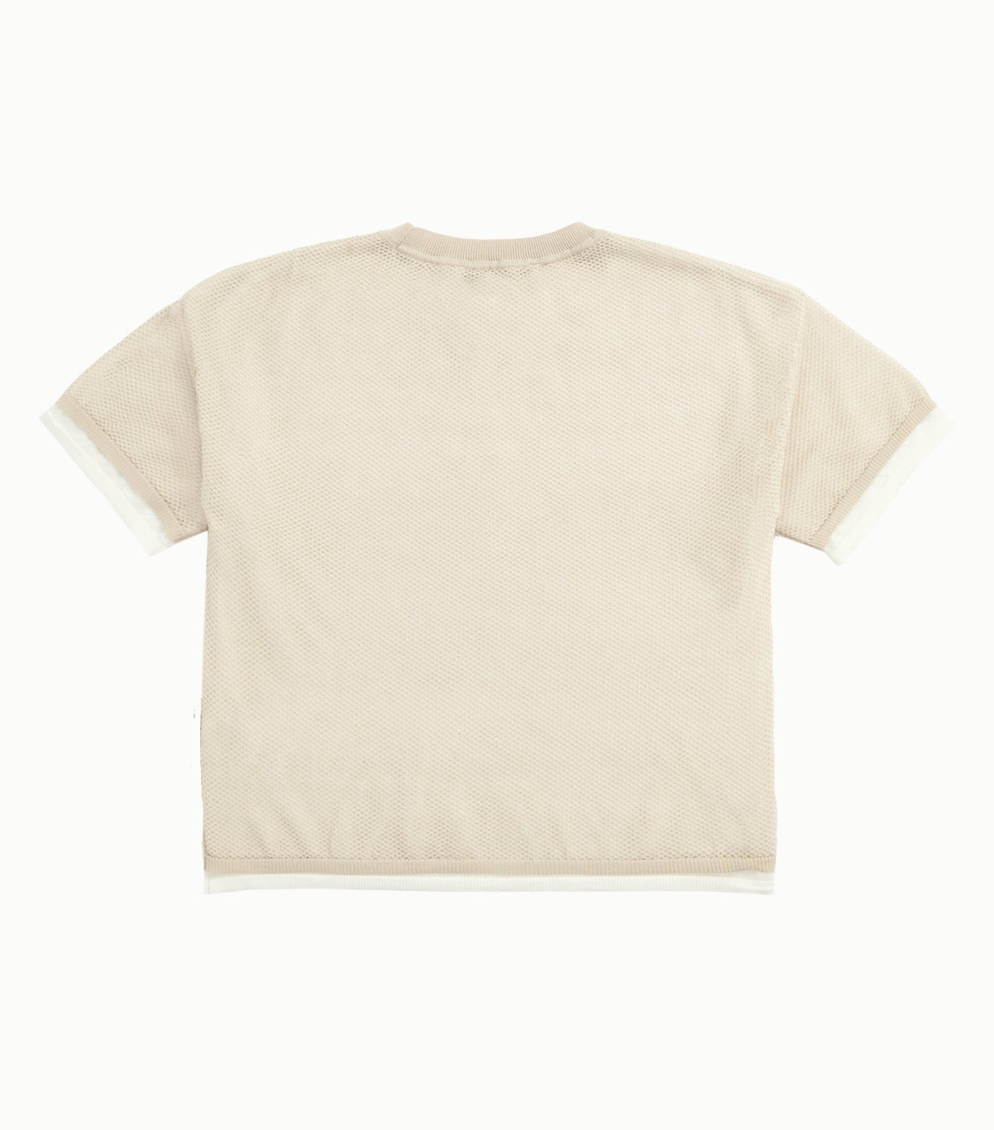Boxy Two Layer Mesh Sweater Pebble