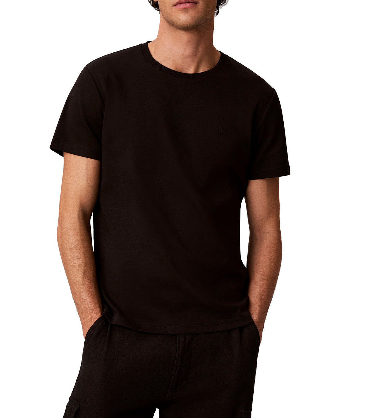Slim Sleek Interlock Monologo Tee Black