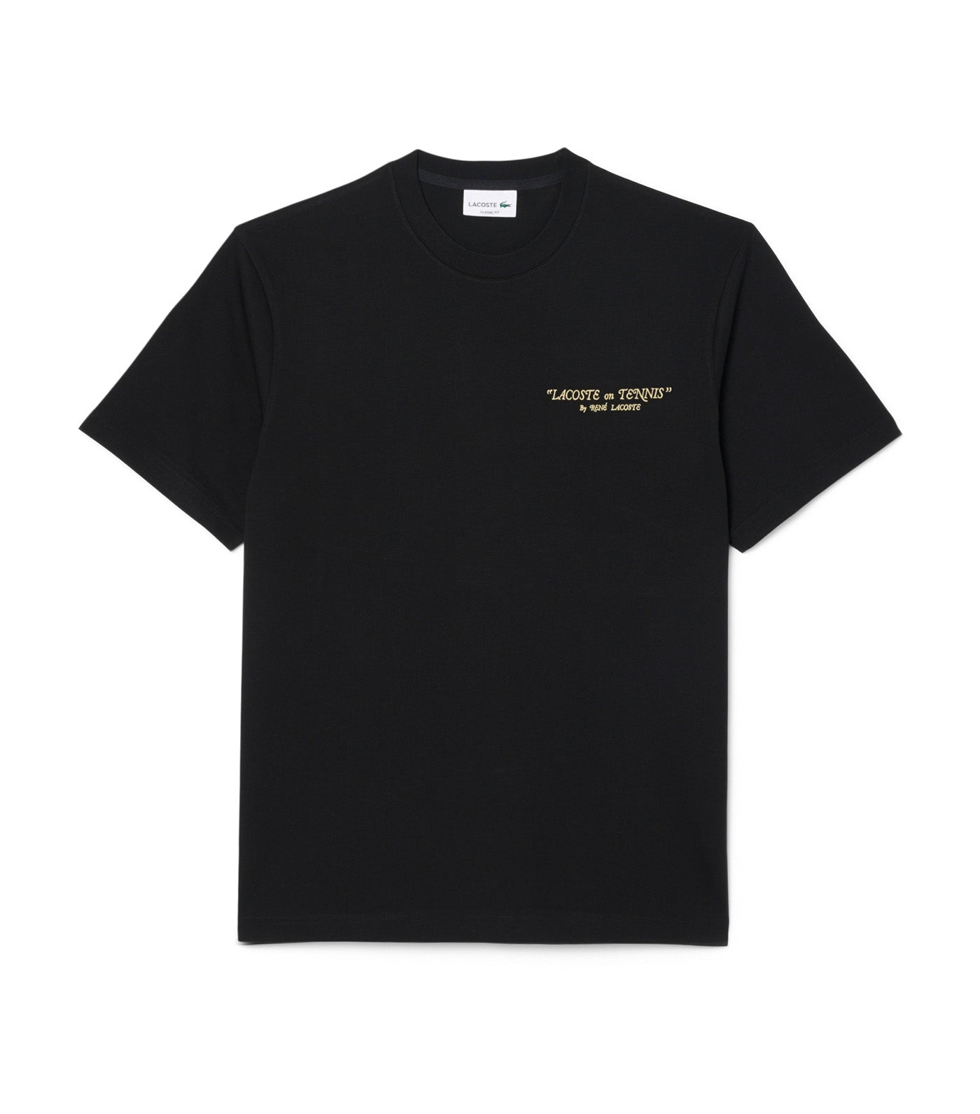 Lacoste Embroidered Cotton T-Shirt Black