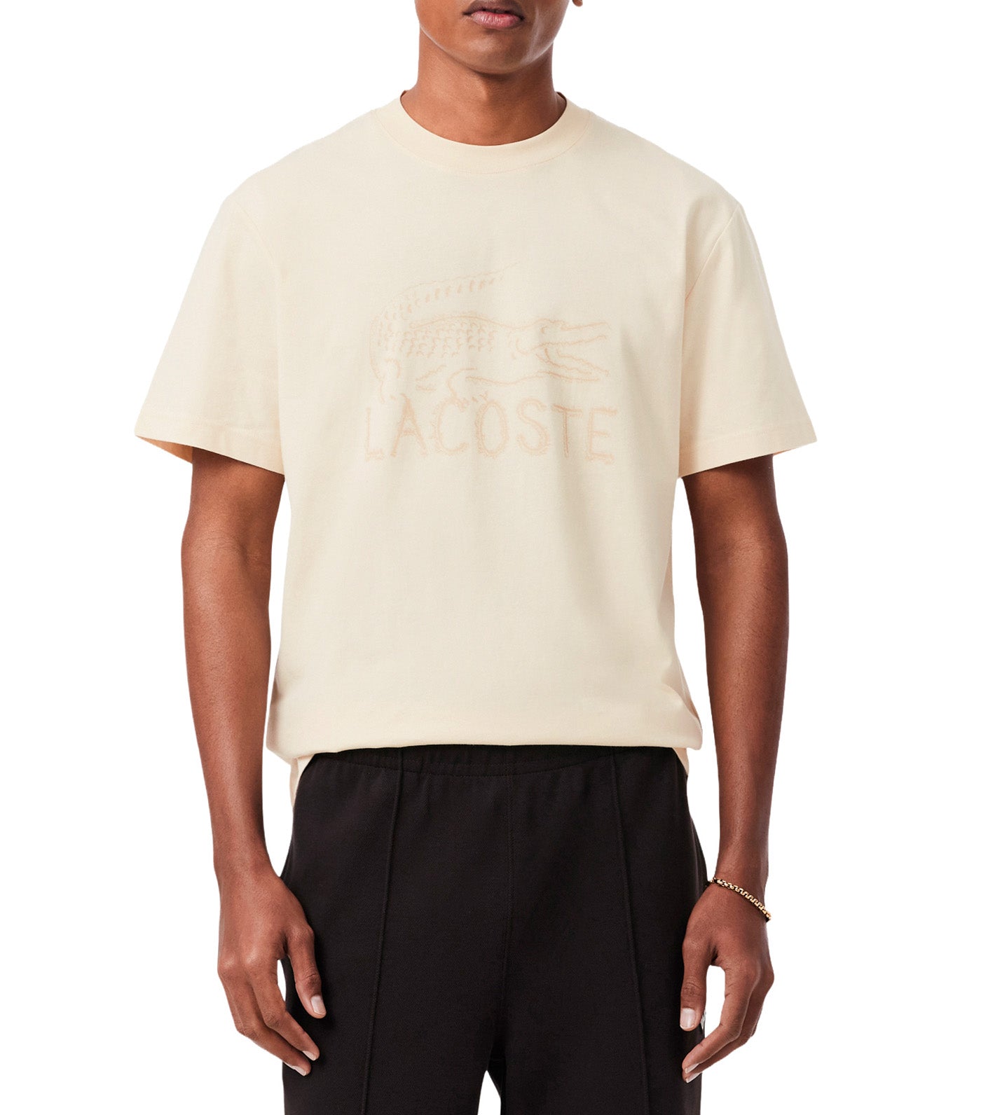 Printed Cotton T-Shirt Naturel Clair