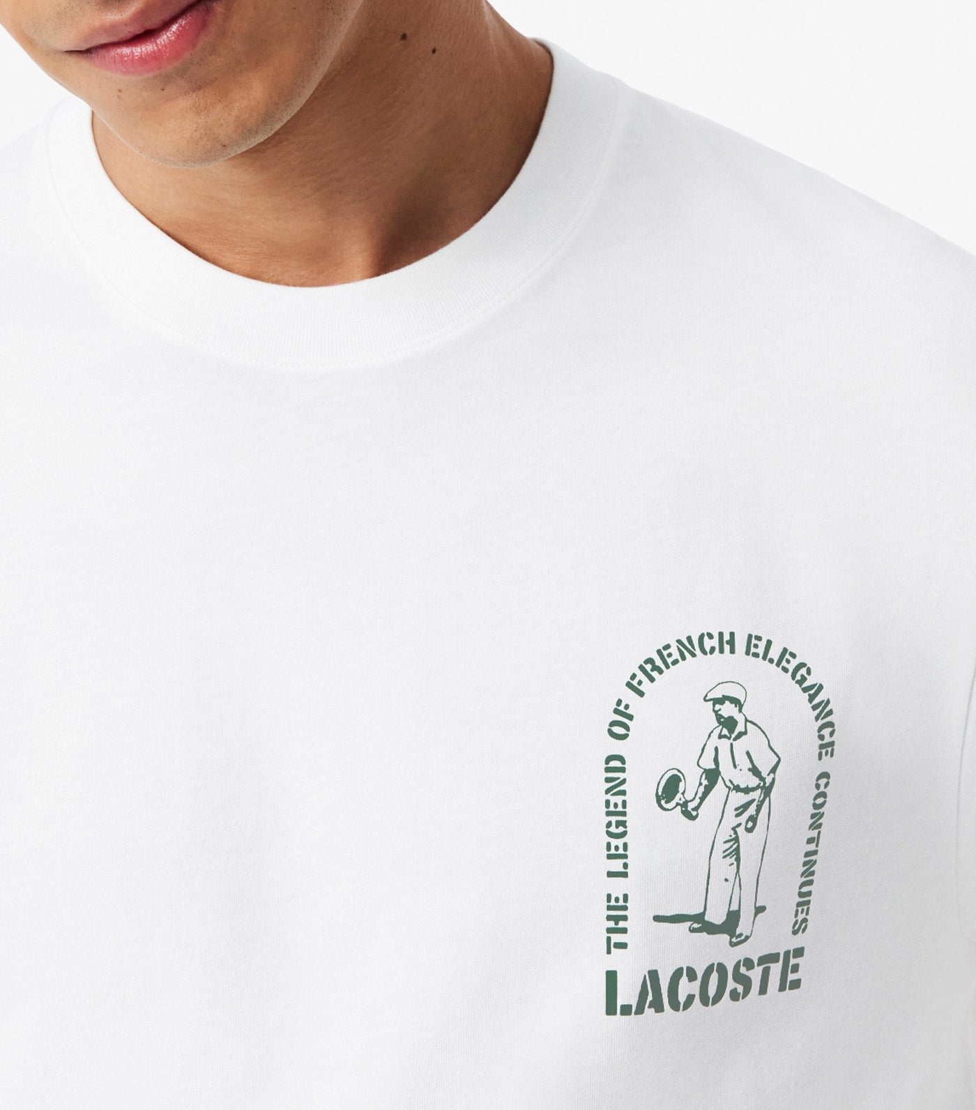 Lacoste Printed Cotton T-Shirt White