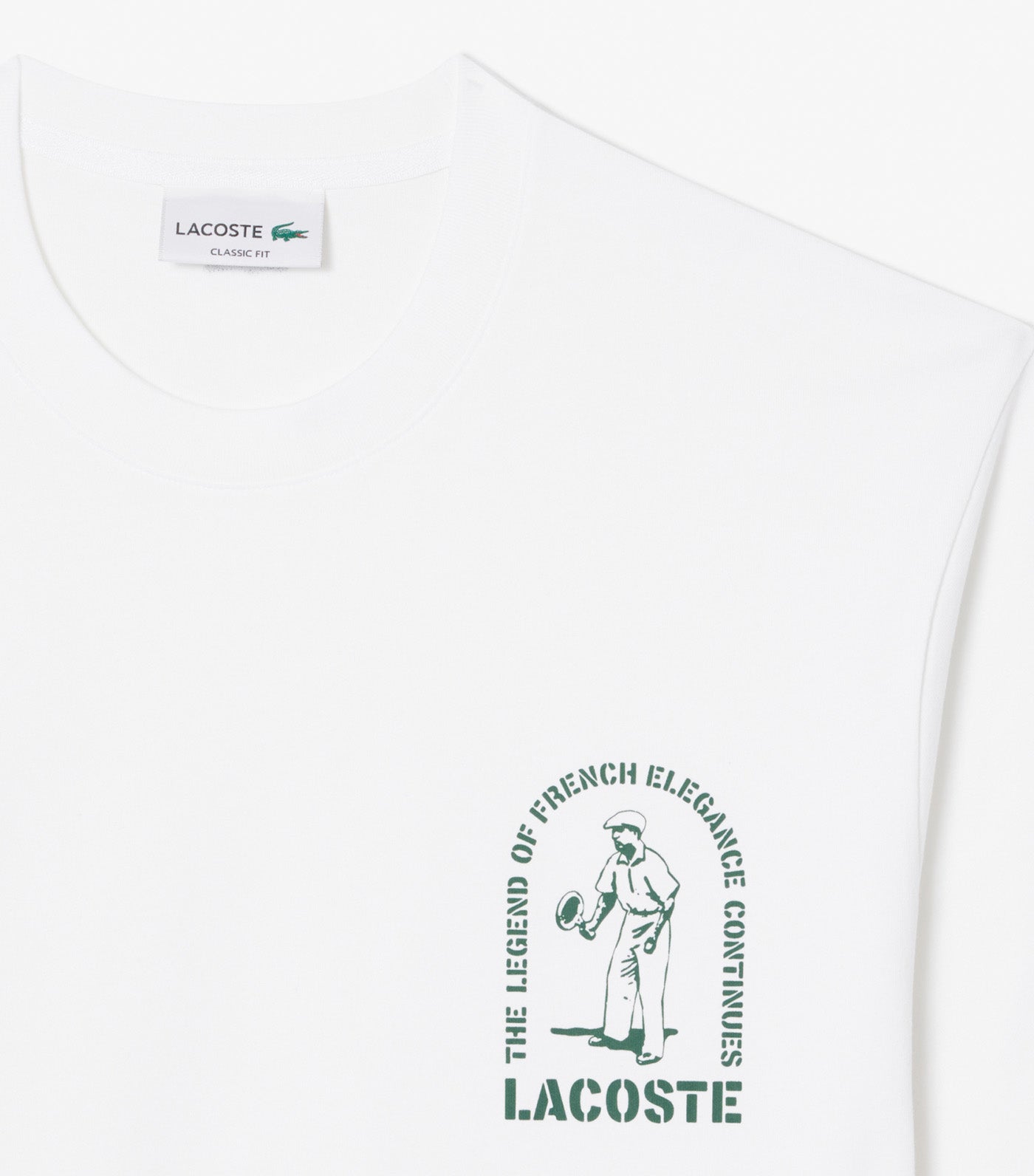 Lacoste Printed Cotton T-Shirt White