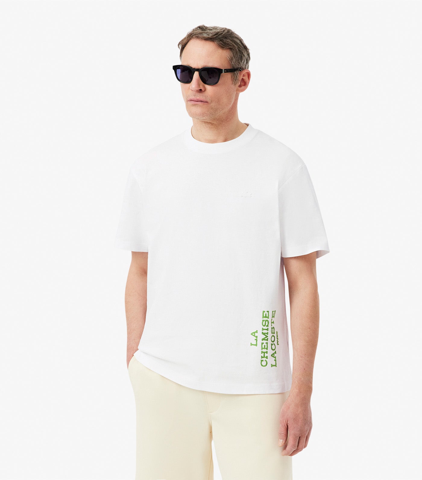 Relaxed Fit Printed Cotton T-Shirt White