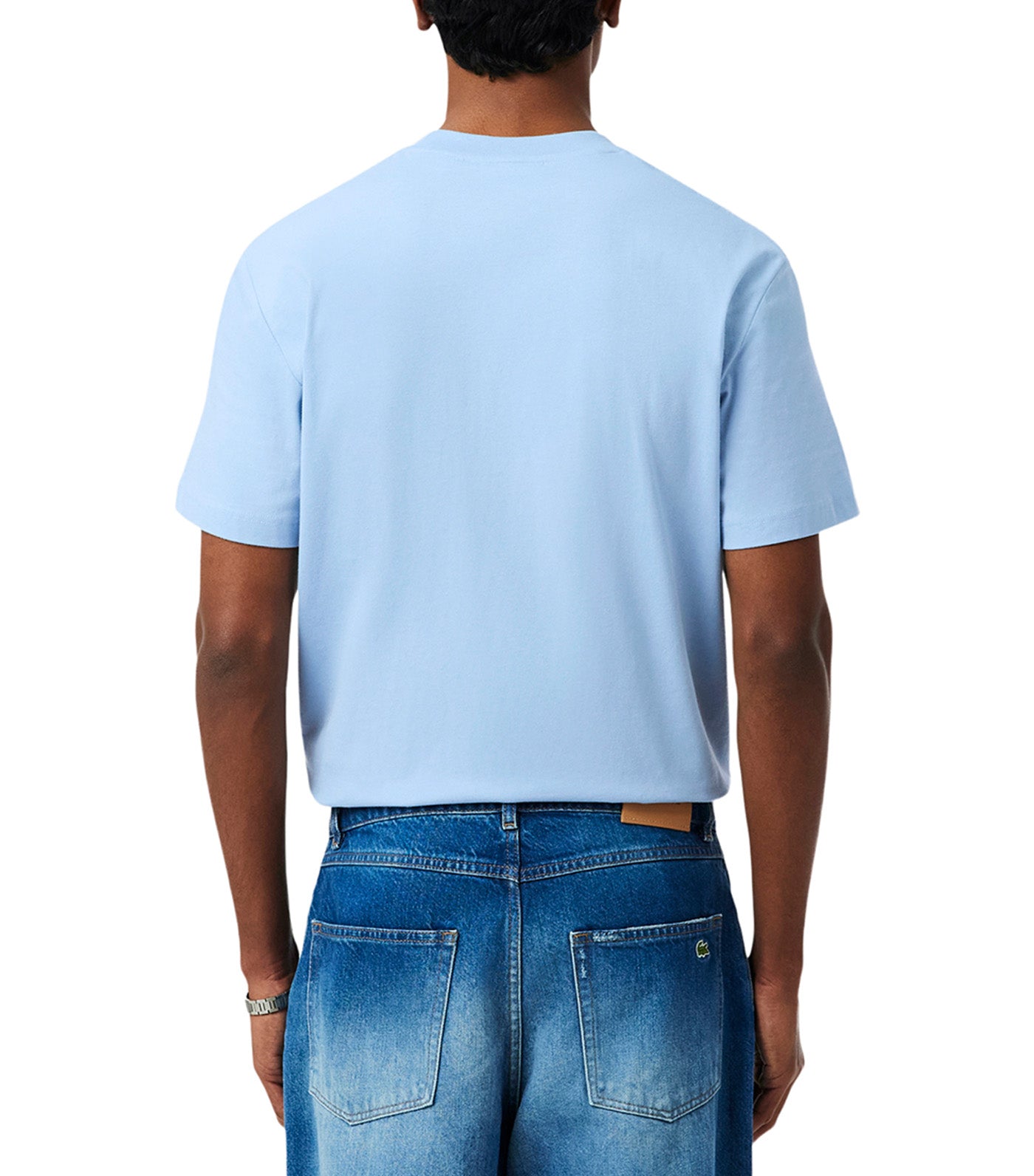 Printed Cotton T-Shirt Chambray