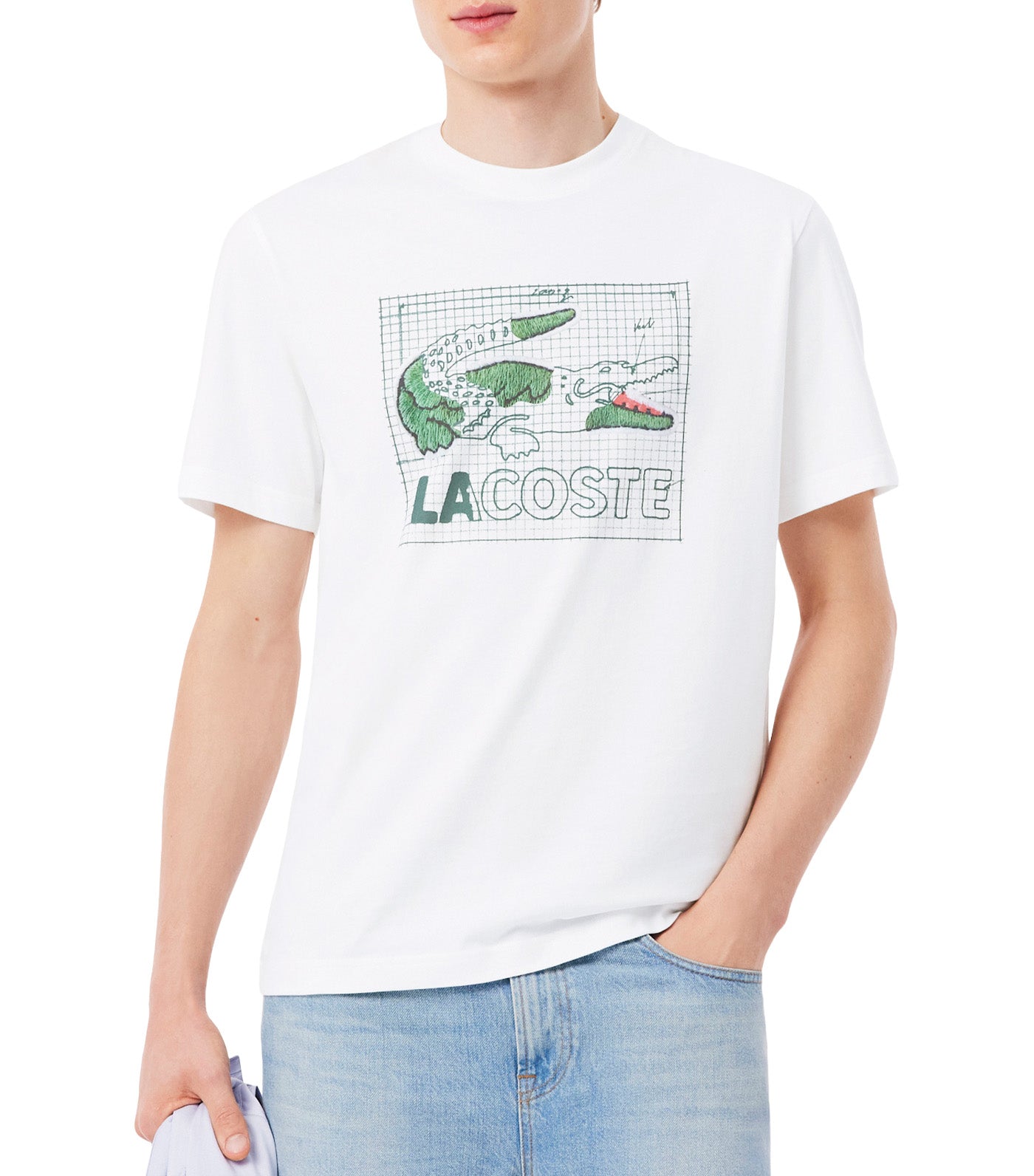 Lacoste Printed Cotton T-Shirt White