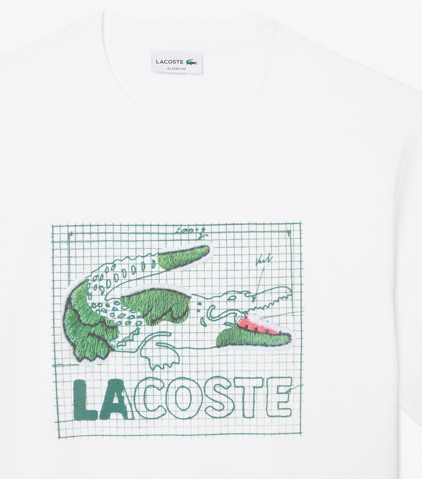 Lacoste Printed Cotton T-Shirt White