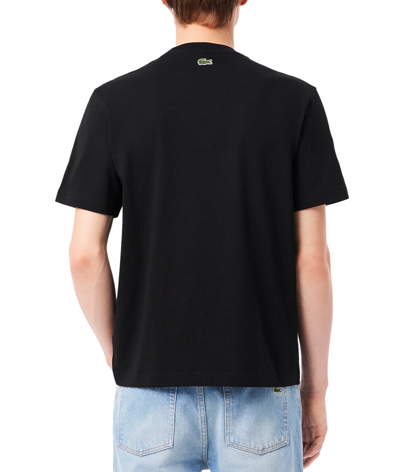 Lacoste Printed Cotton T-Shirt Black