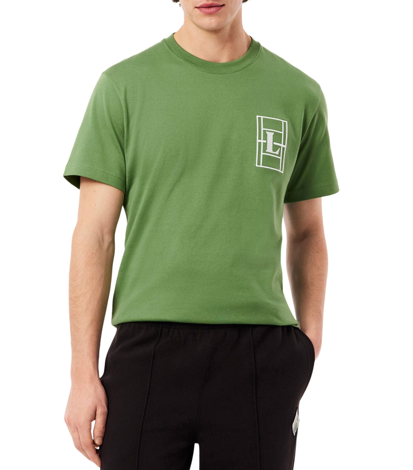 Lacoste Embroidered Heavy Jersey T-Shirt Lamb's Lettuce