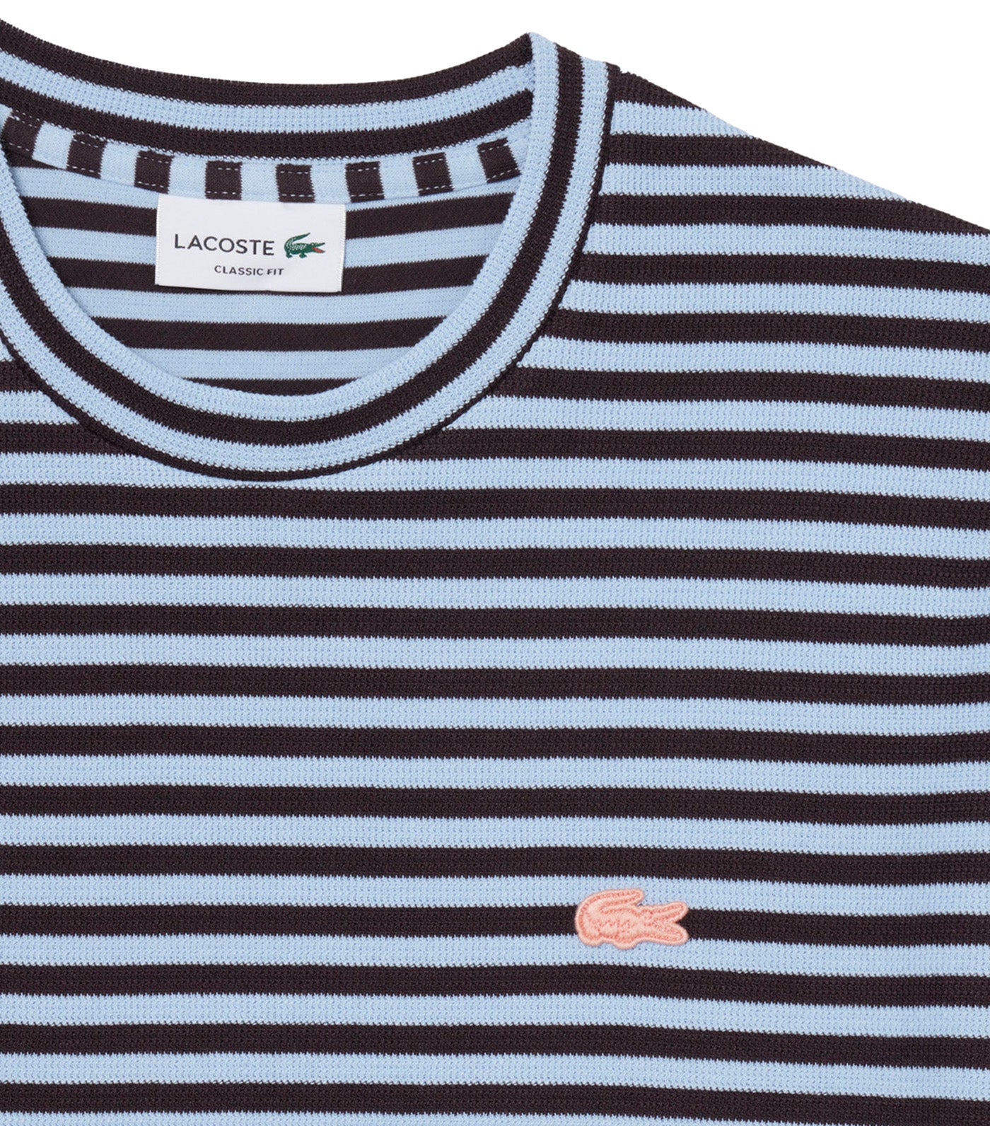 Textured Striped Cotton T-Shirt Chambray/Buffalo