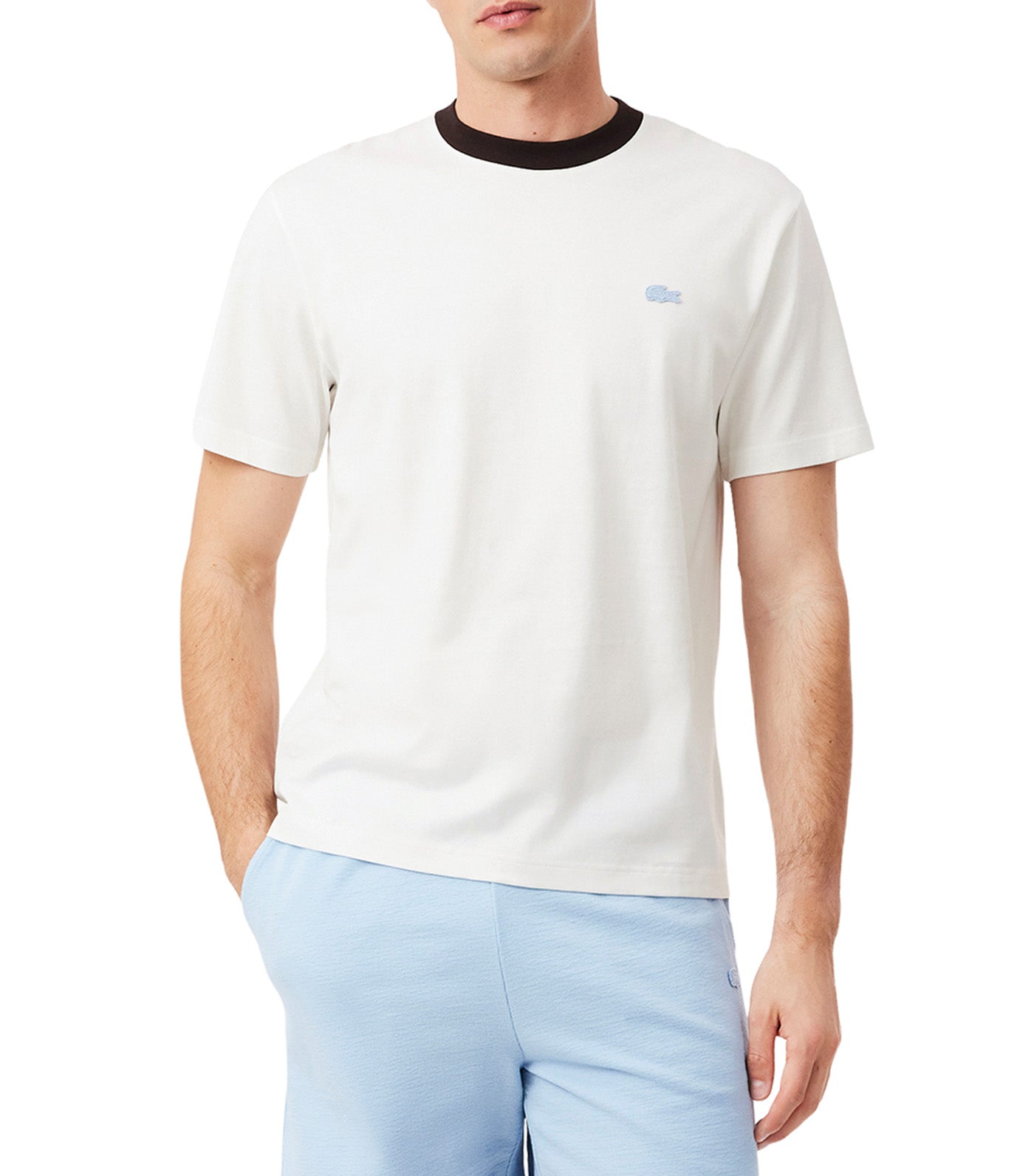 Classic Fit Colour-Block Cotton T-Shirt Flour