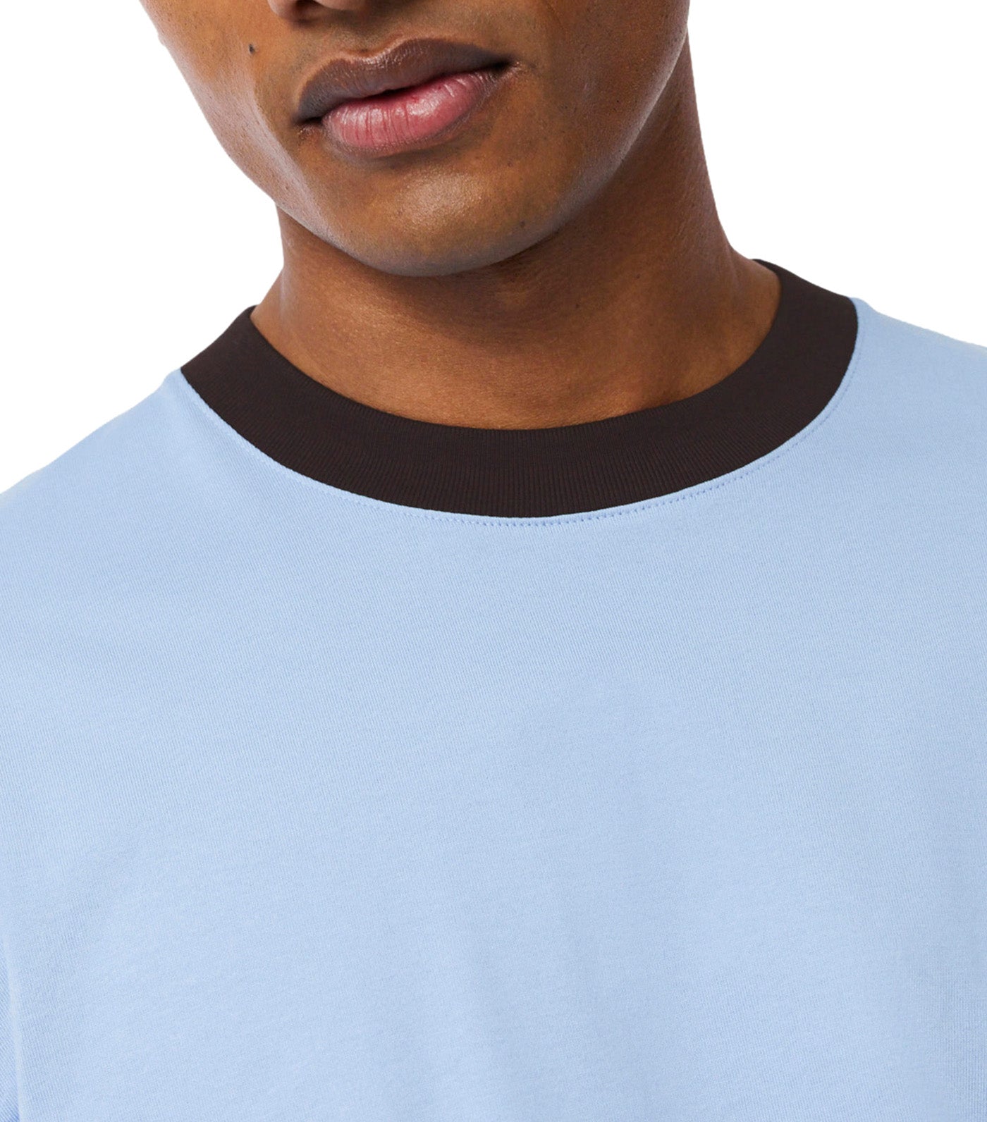 Classic Fit Colour-Block Cotton T-Shirt Chambray