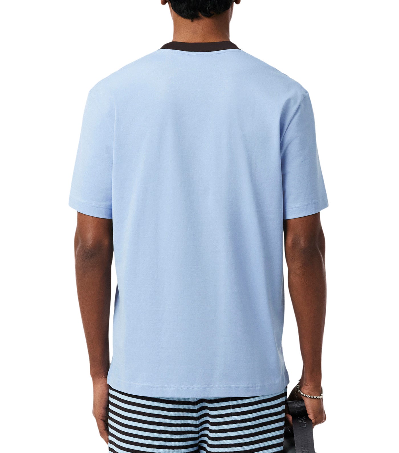 Classic Fit Colour-Block Cotton T-Shirt Chambray