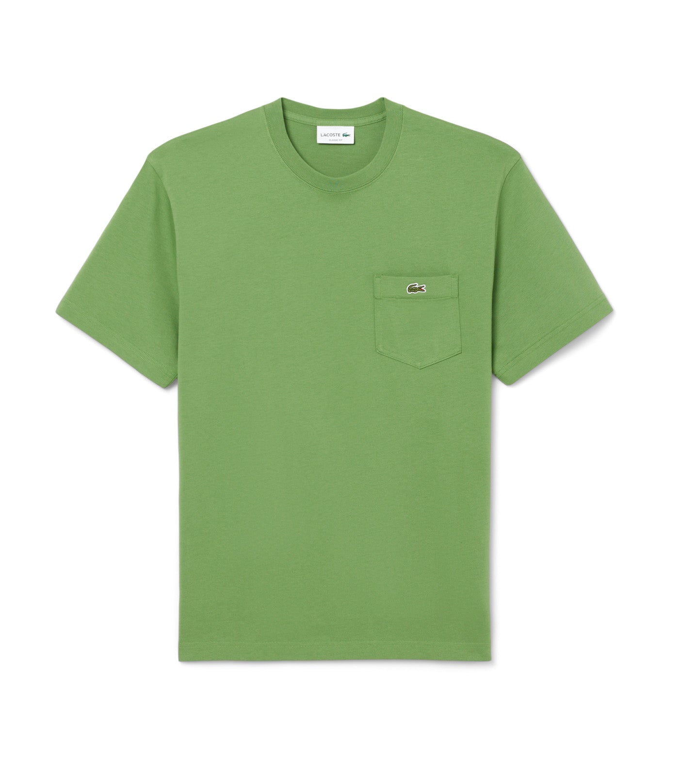 Lacoste Cotton T-Shirt with Breast Pocket Lamb's Lettuce