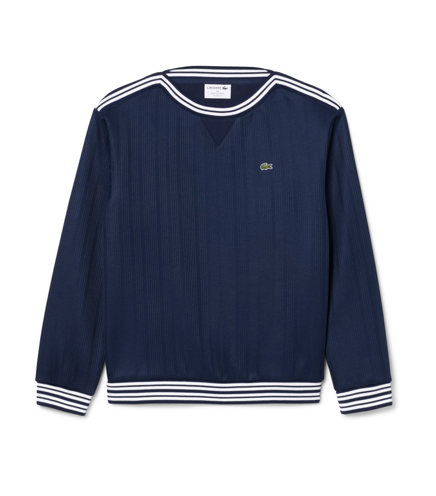 French Made Boat Neck Sweatshirt Navy Blue/White