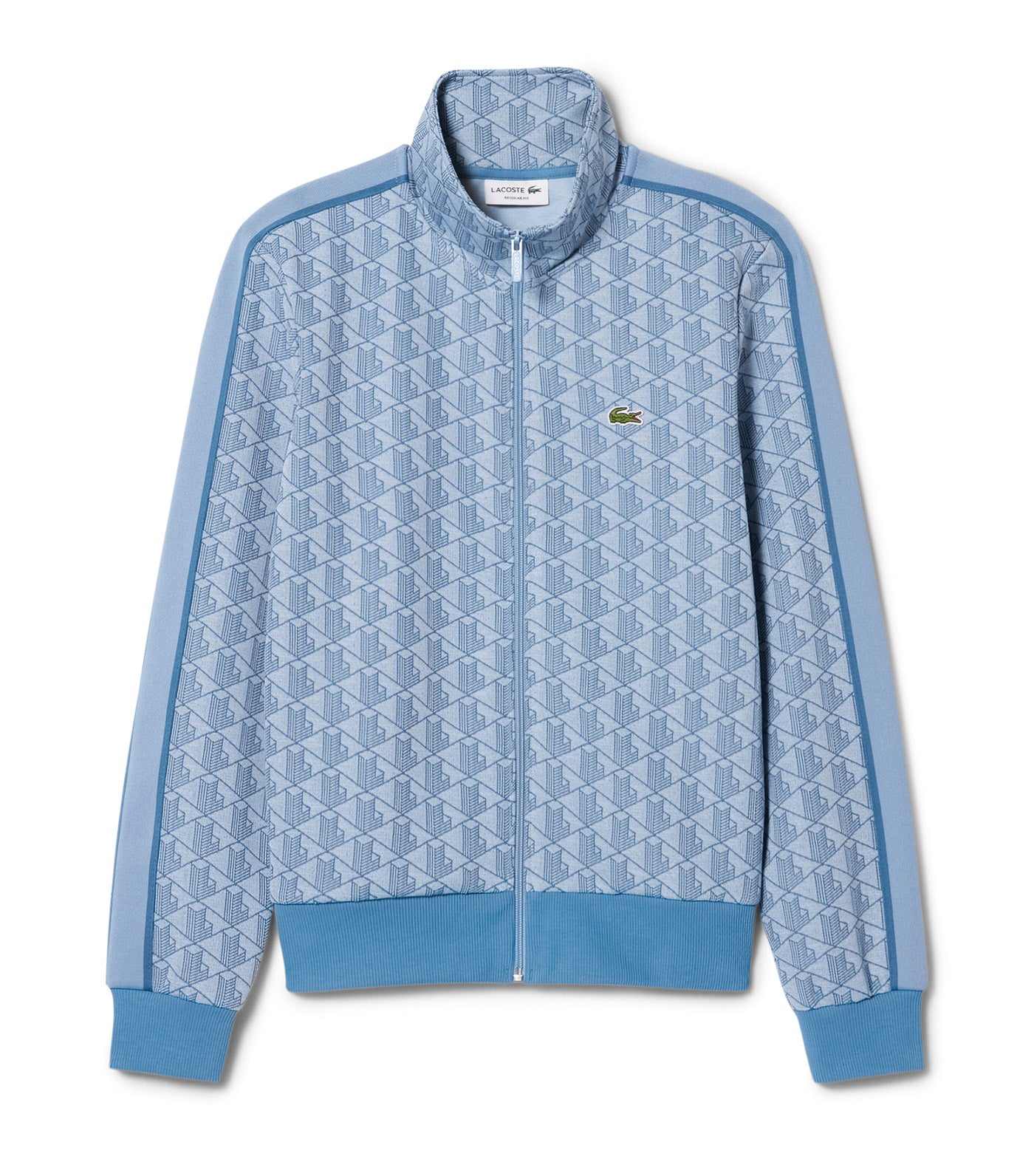 Lacoste Paris Jacquard Monogram Zipped Sweatshirt Pheonix Blue/Abyss Blue