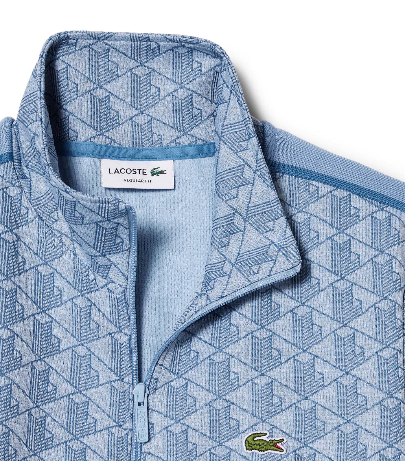 Lacoste Paris Jacquard Monogram Zipped Sweatshirt Pheonix Blue/Abyss Blue