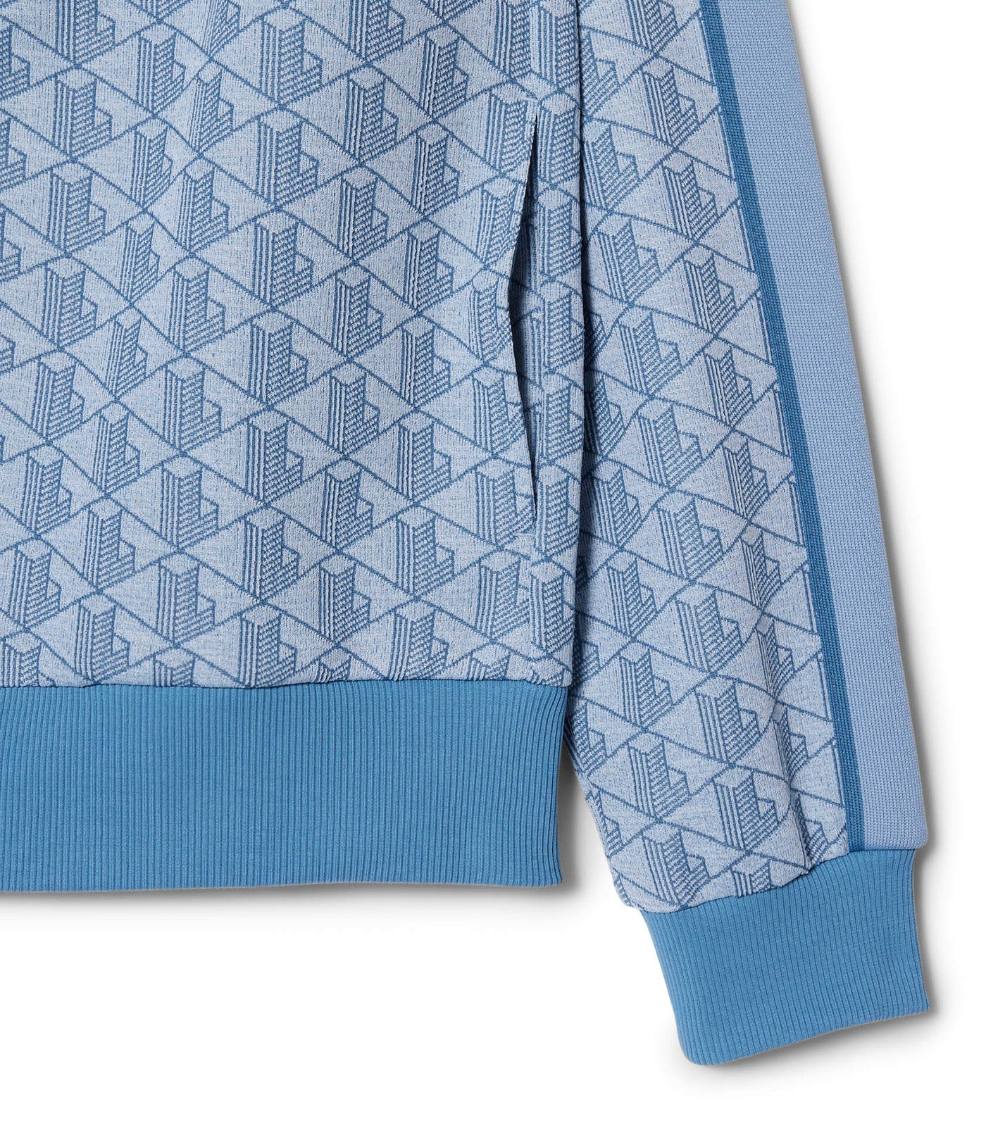 Lacoste Paris Jacquard Monogram Zipped Sweatshirt Pheonix Blue/Abyss Blue