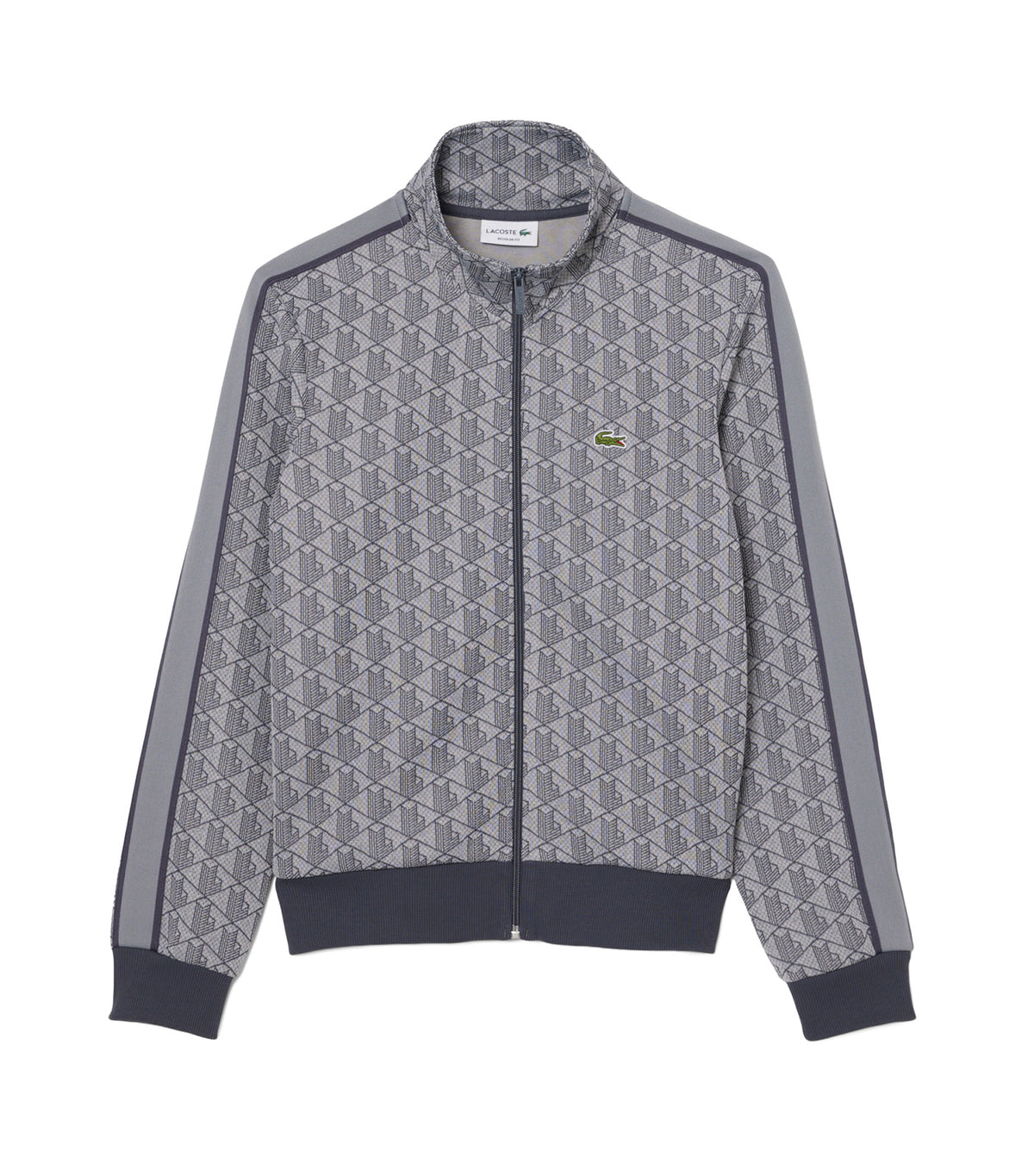 Paris Jacquard Monogram Zipped Sweatshirt Light Gray/Dark Gray