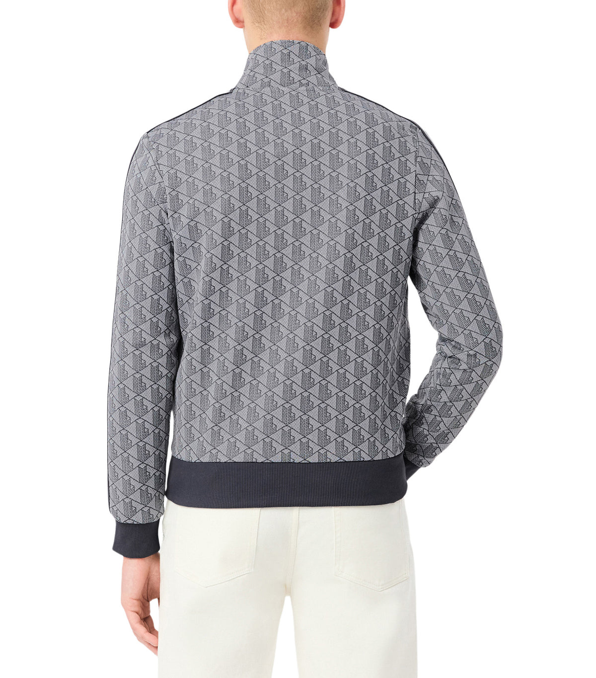 Paris Jacquard Monogram Zipped Sweatshirt Light Gray/Dark Gray