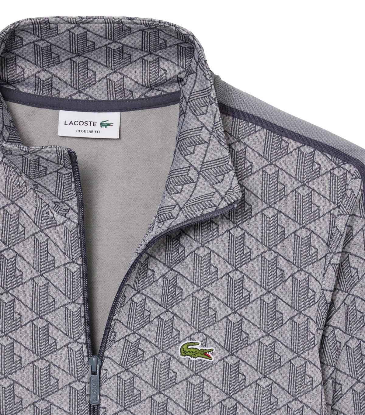 Paris Jacquard Monogram Zipped Sweatshirt Light Gray/Dark Gray