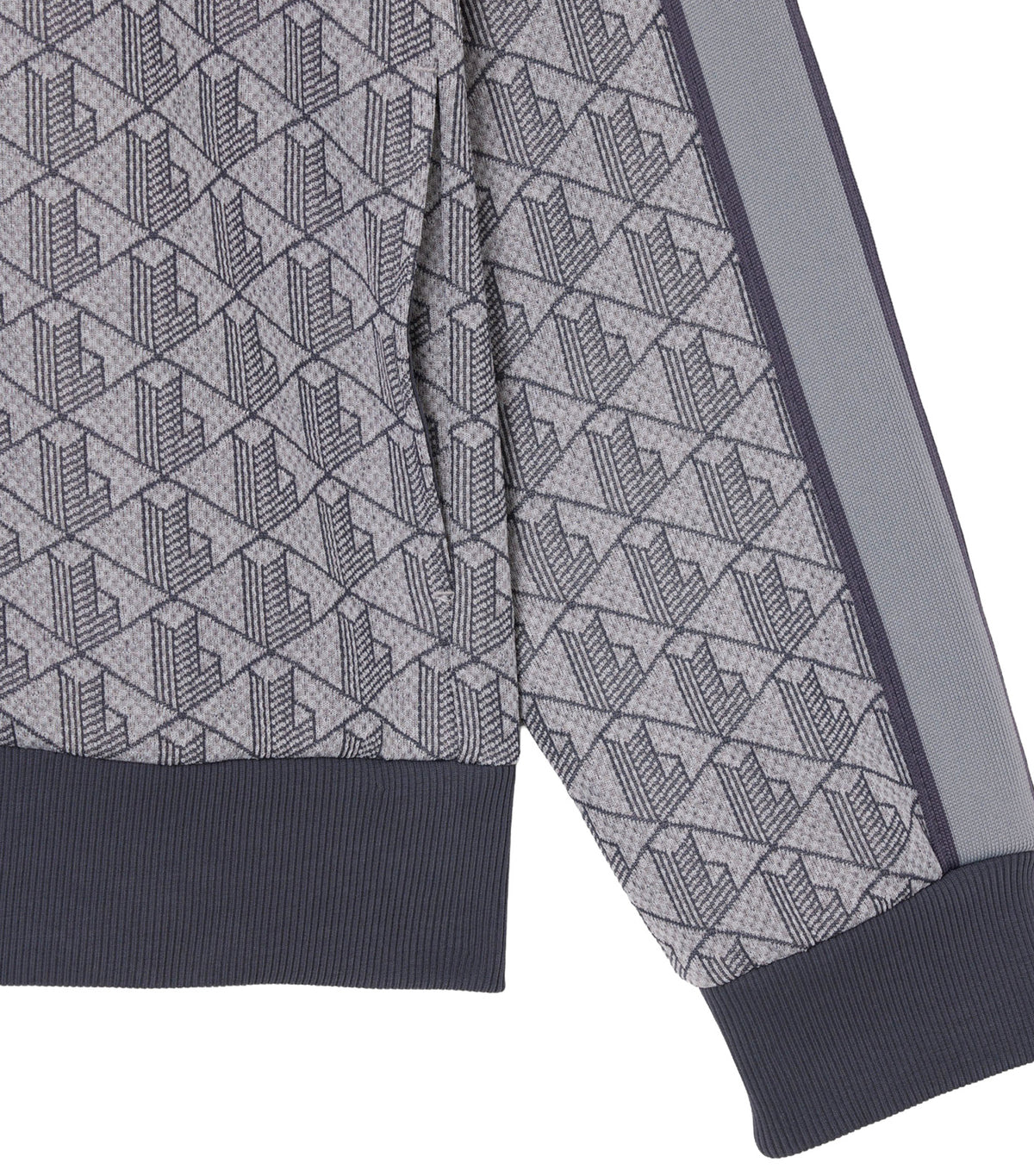Paris Jacquard Monogram Zipped Sweatshirt Light Gray/Dark Gray