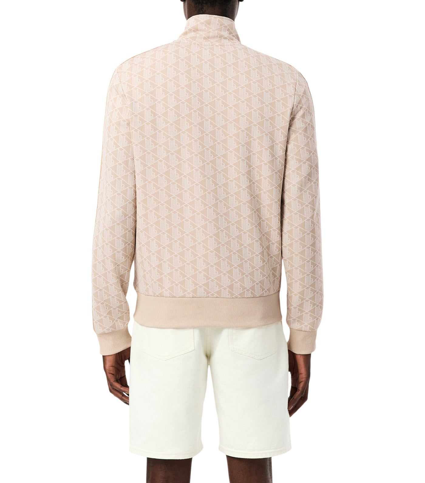Lacoste Paris Jacquard Monogram Zipped Sweatshirt Lionne/Flour