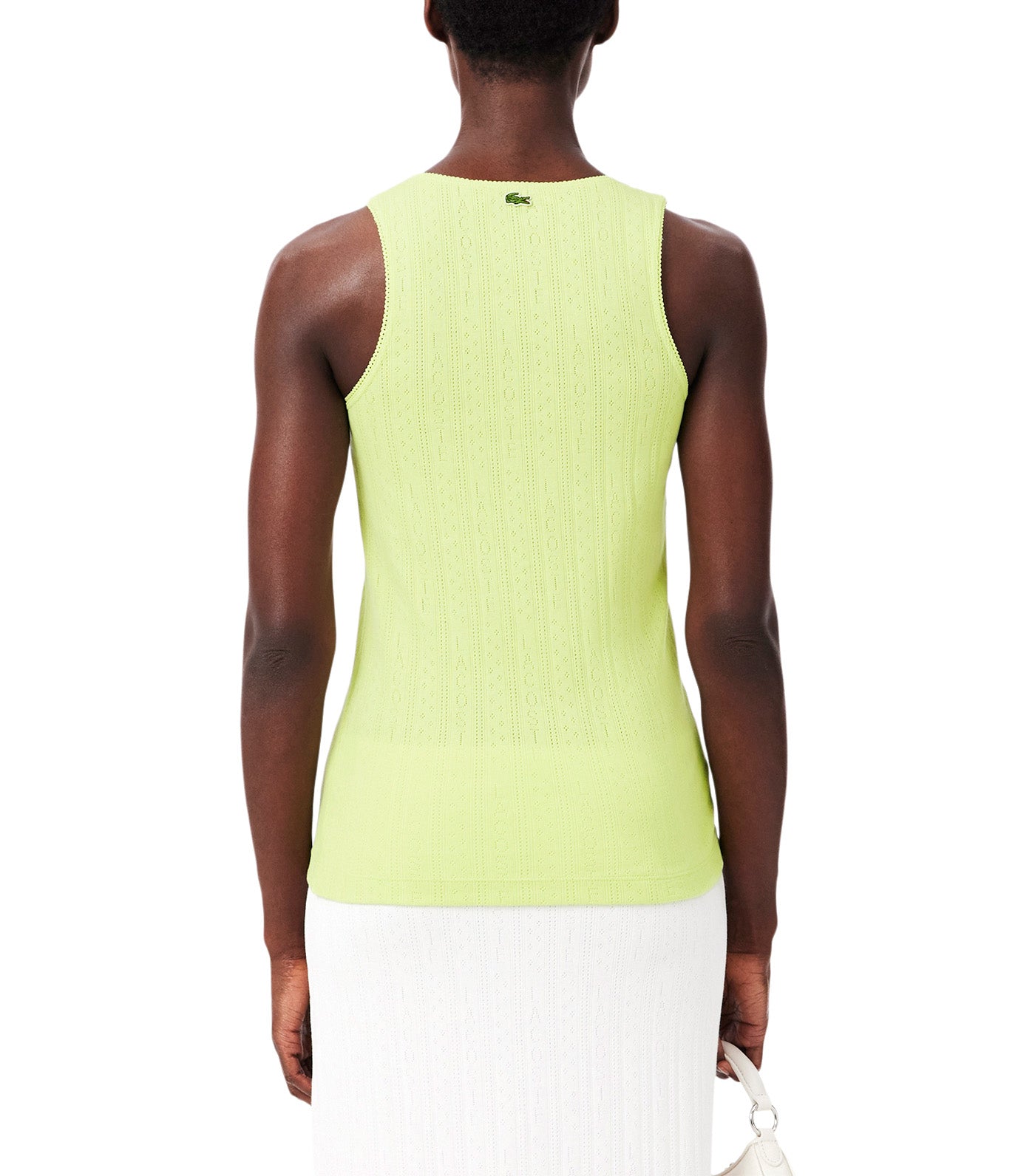 Slim Fit Pointelle Knit Cotton Tank Top