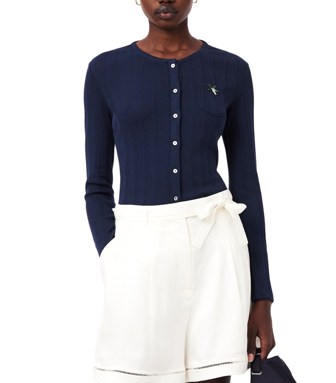 Slim Fit Pointelle Cardigan