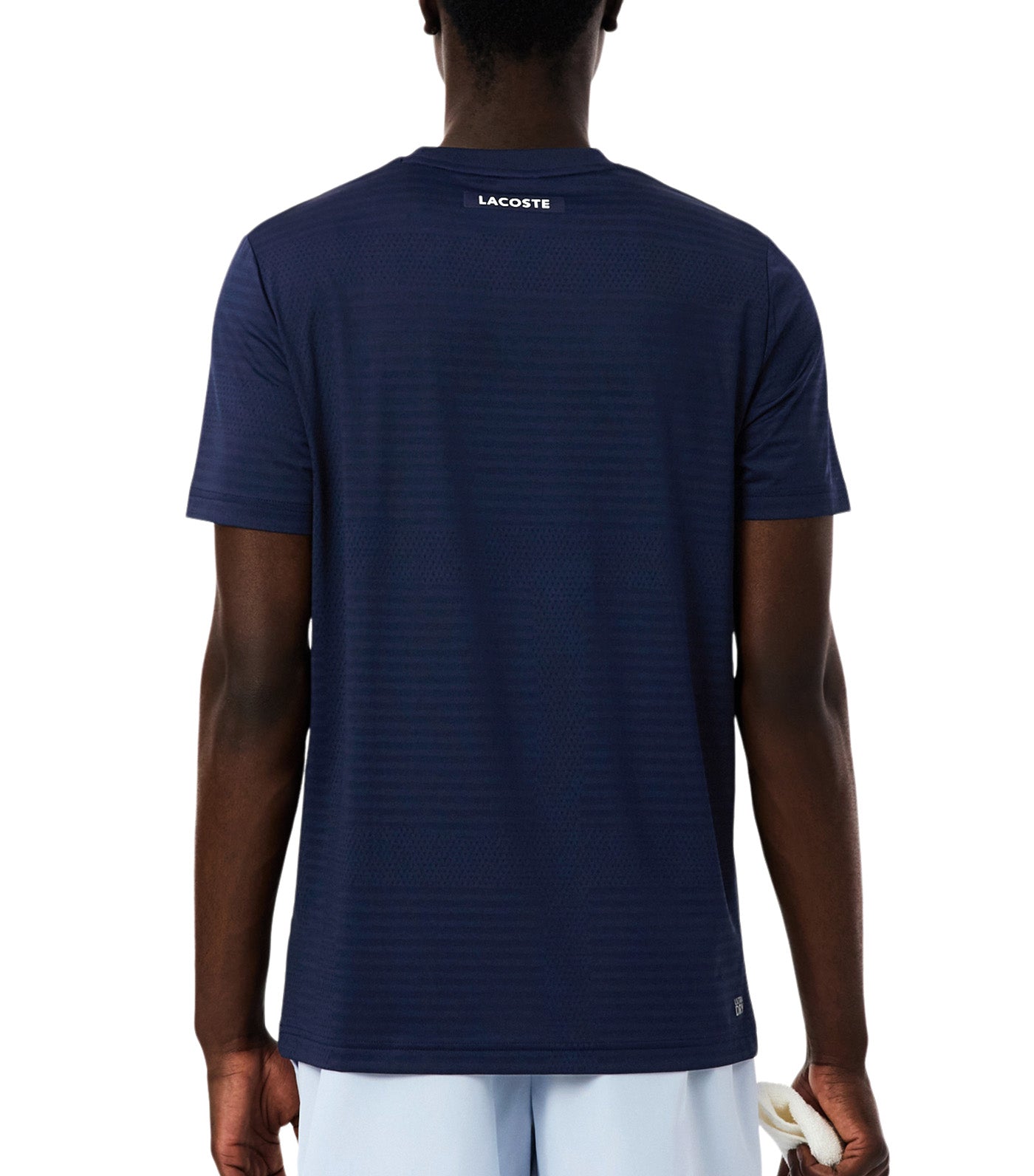 Lacoste Ultra Dry Stretch Jacquard Tennis T-Shirt Navy Blue