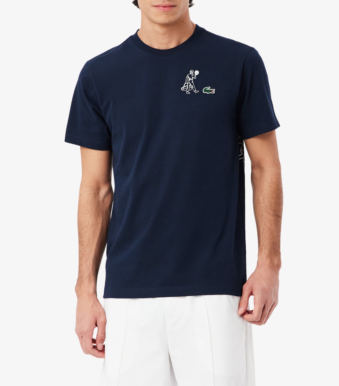 Ultra Dry Printed Tennis T-Shirt Navy Blue