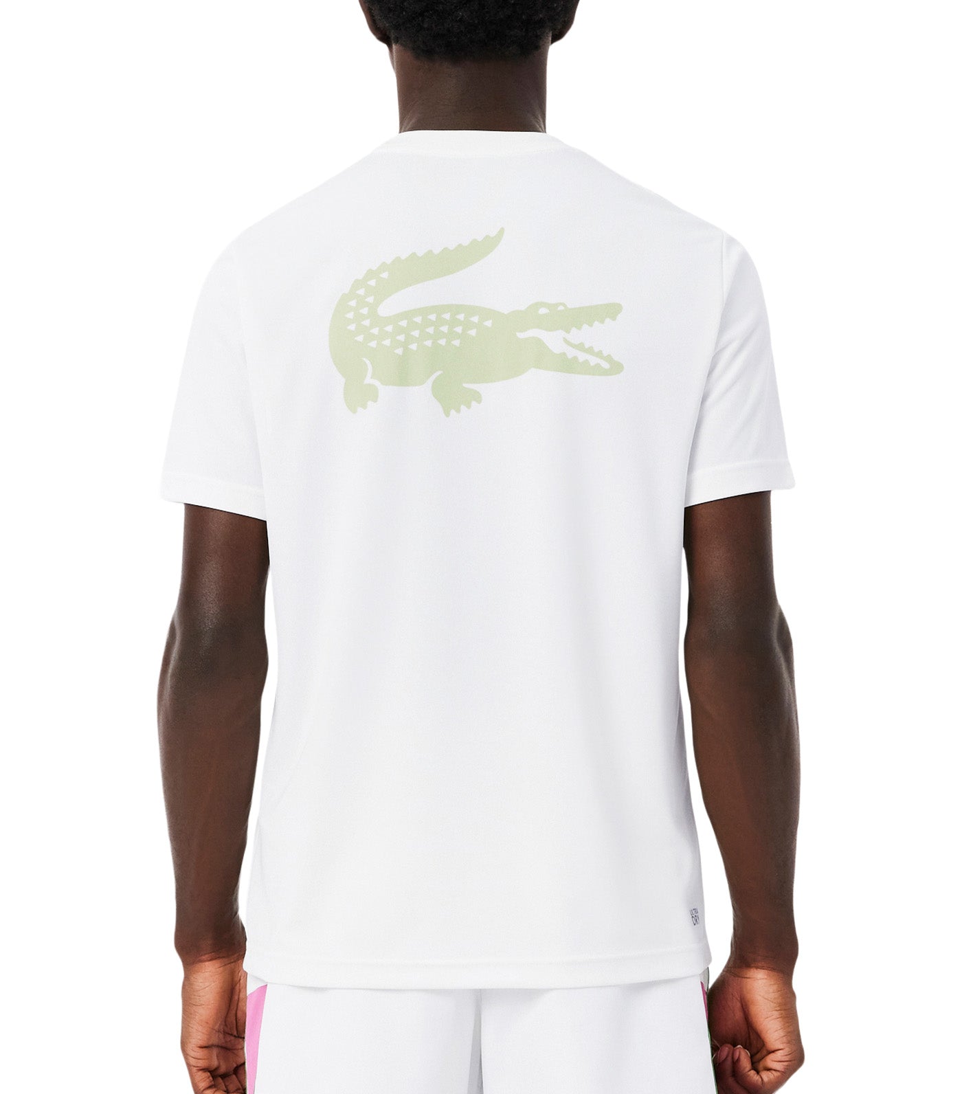 Lacoste Ultra Dry Crocodile Print Sport T-Shirt White