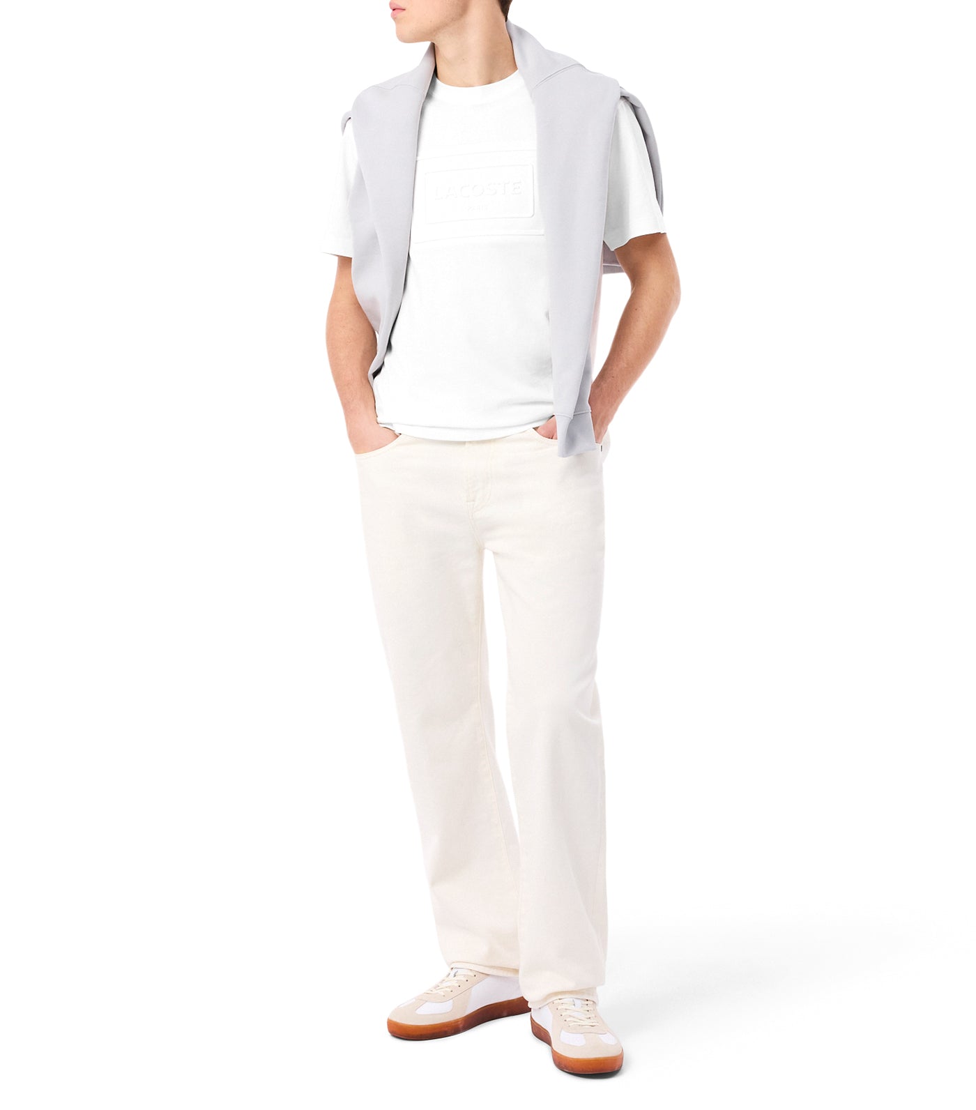 Lacoste Embroidered Cotton T-Shirt Flour