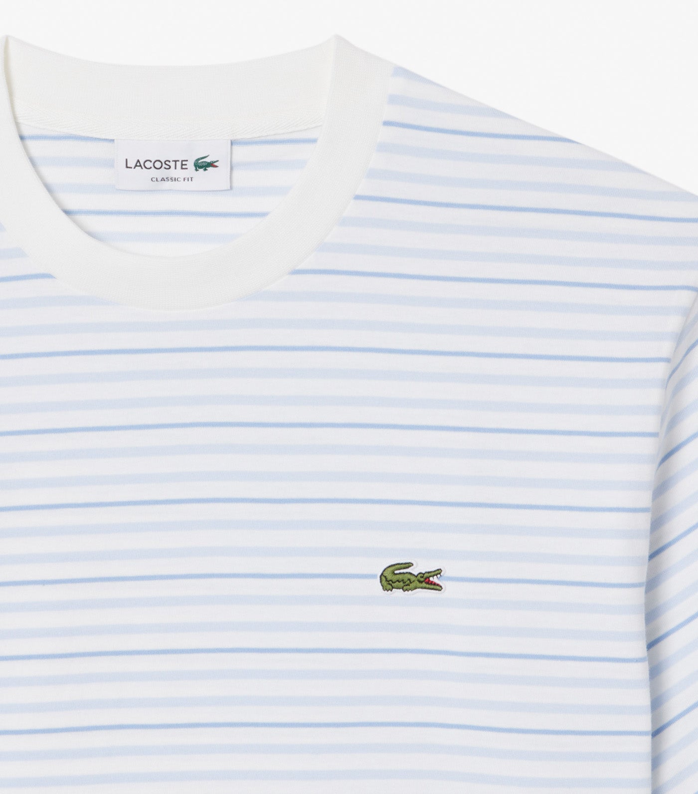 Lacoste Striped Cotton T-Shirt Pheonix Blue/Flour