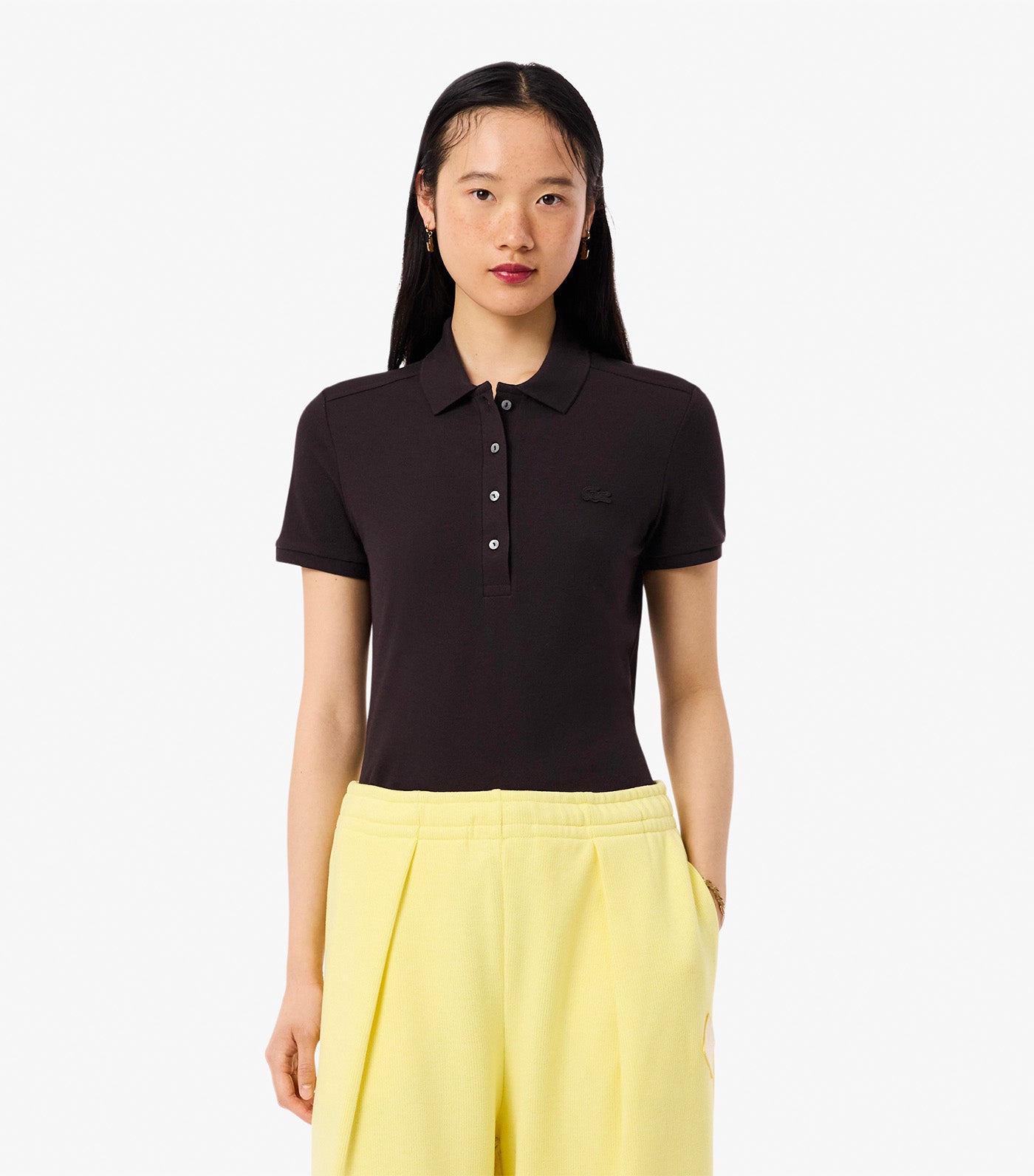 Lacoste L.12.D Slim Fit Stretch Mini Pique Polo Shirt Buffalo