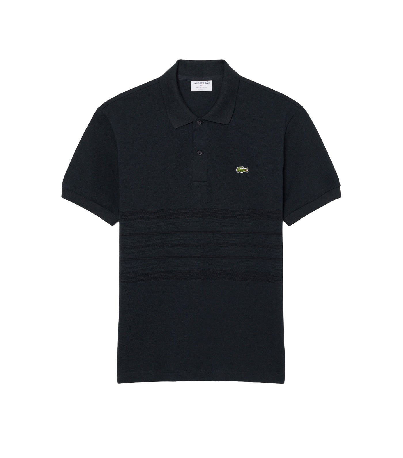 French Made Classic Fit Striped Polo Blackbird