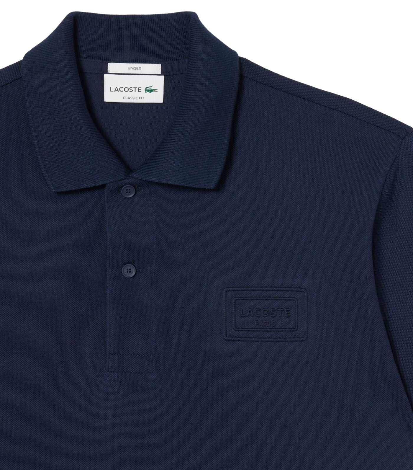 Classic Fit Embossed Branding Polo Shirt Navy Blue