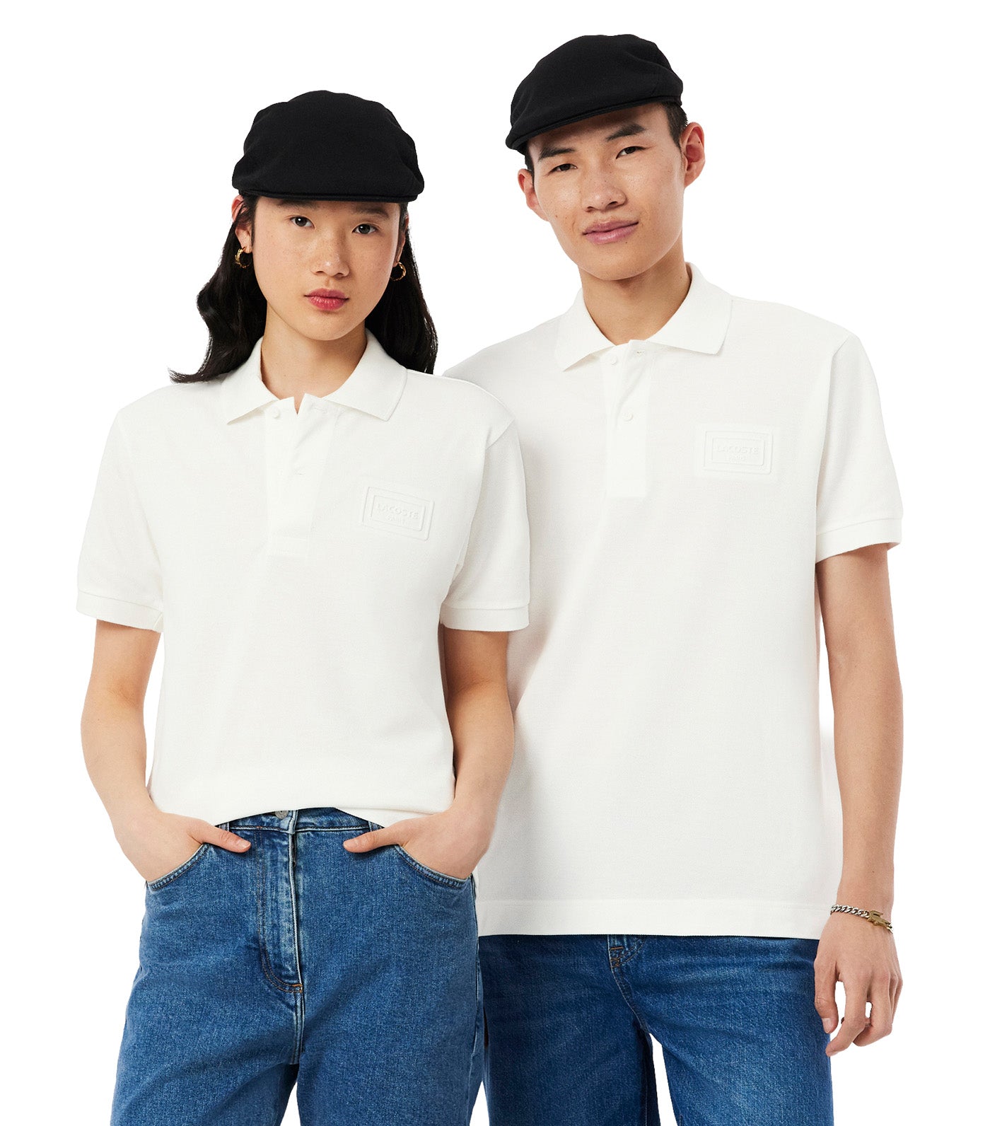 Classic Fit Embossed Branding Polo Shirt Flour