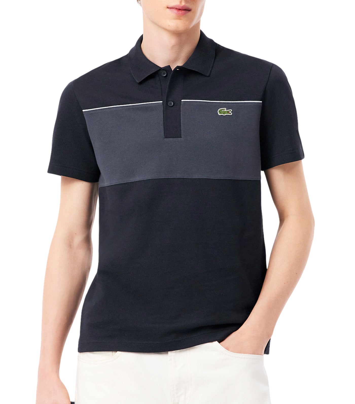 Regular Fit Color-Block Piqué Polo Shirt