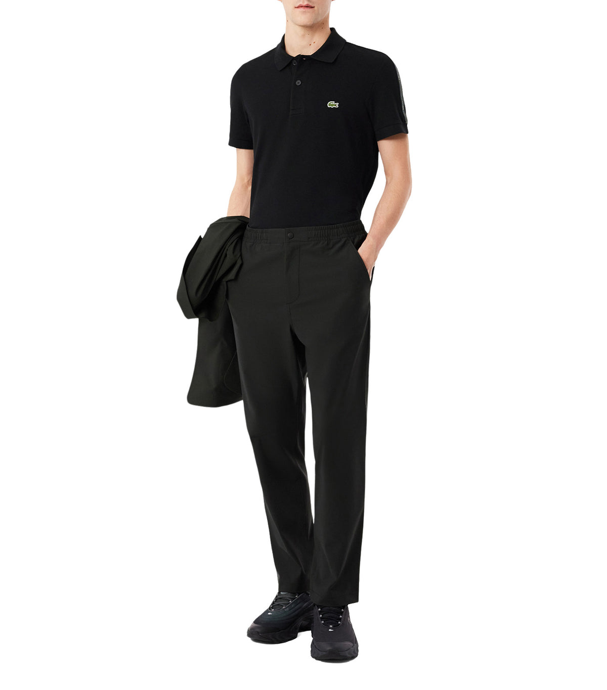 Regular Fit Logo Stripe Polo Shirt Black